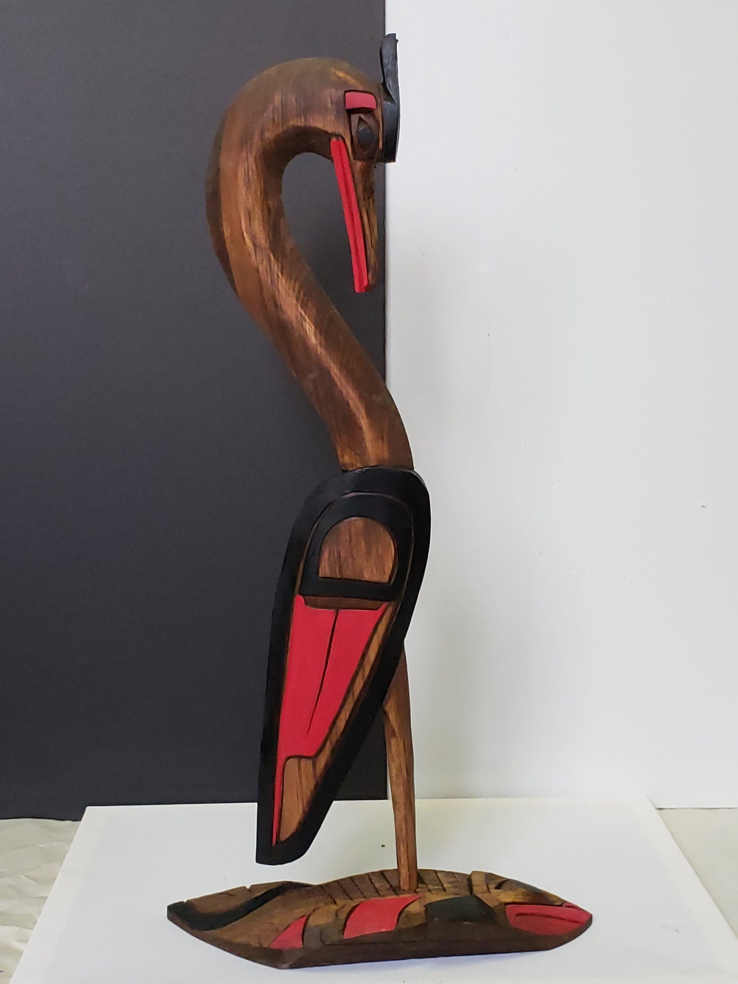 Heron/Salmon Carving, Heiltsuk First nations Wood Carver Carving West Coat First Nations Indigenous Art FREE SHIPPING