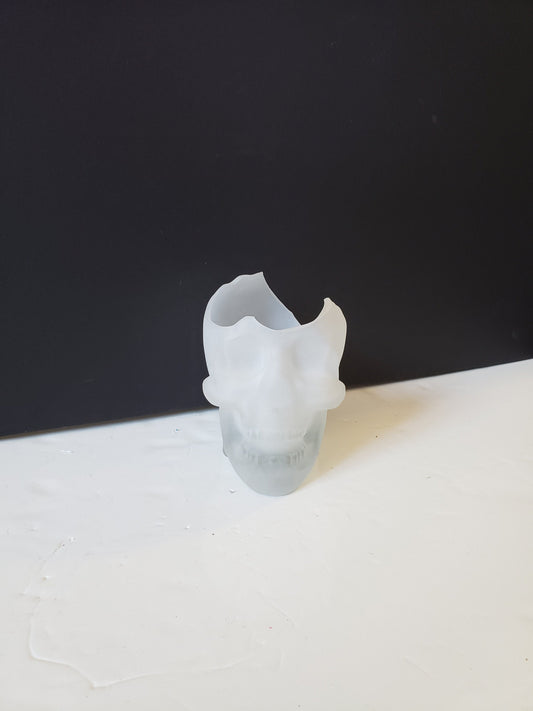 Shattered Glass Skull Vase