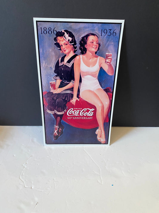 Vintage tin coke sign advertising