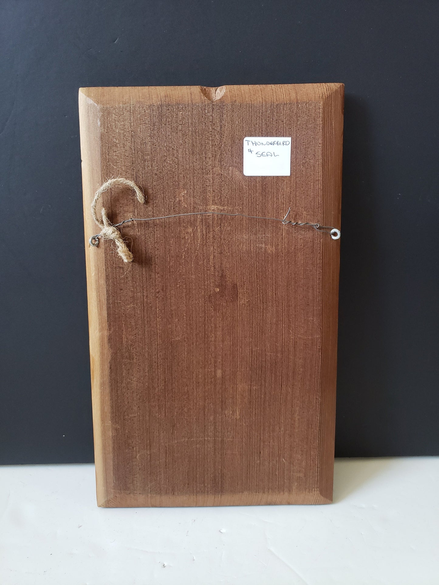 First Nations Carved Thunderbird and Seal Plaque