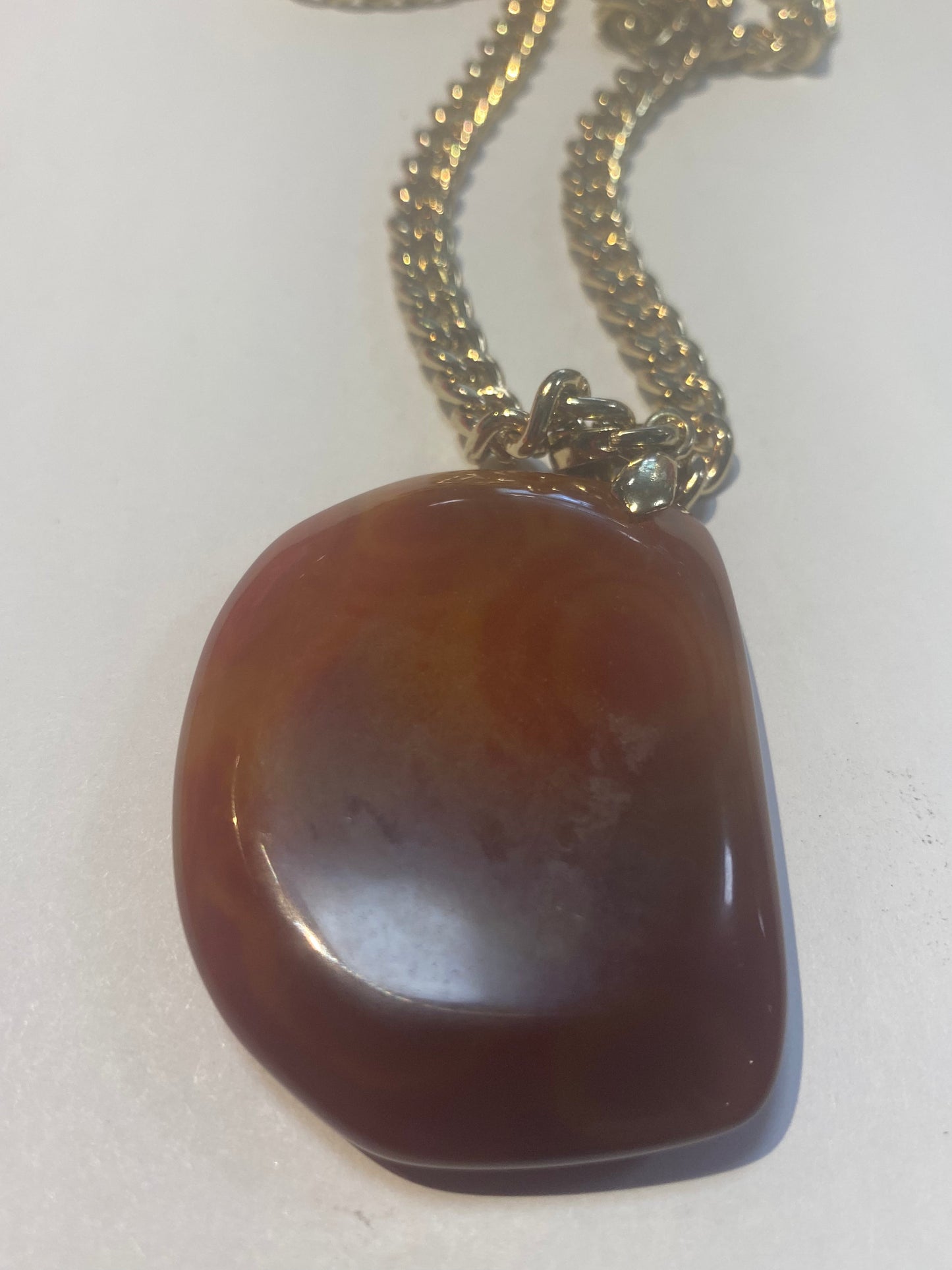 Unusual Agate geode pendant with gold necklace