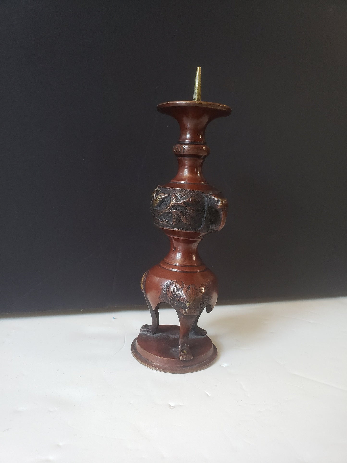 Meji Japanese Bronze Candlestick