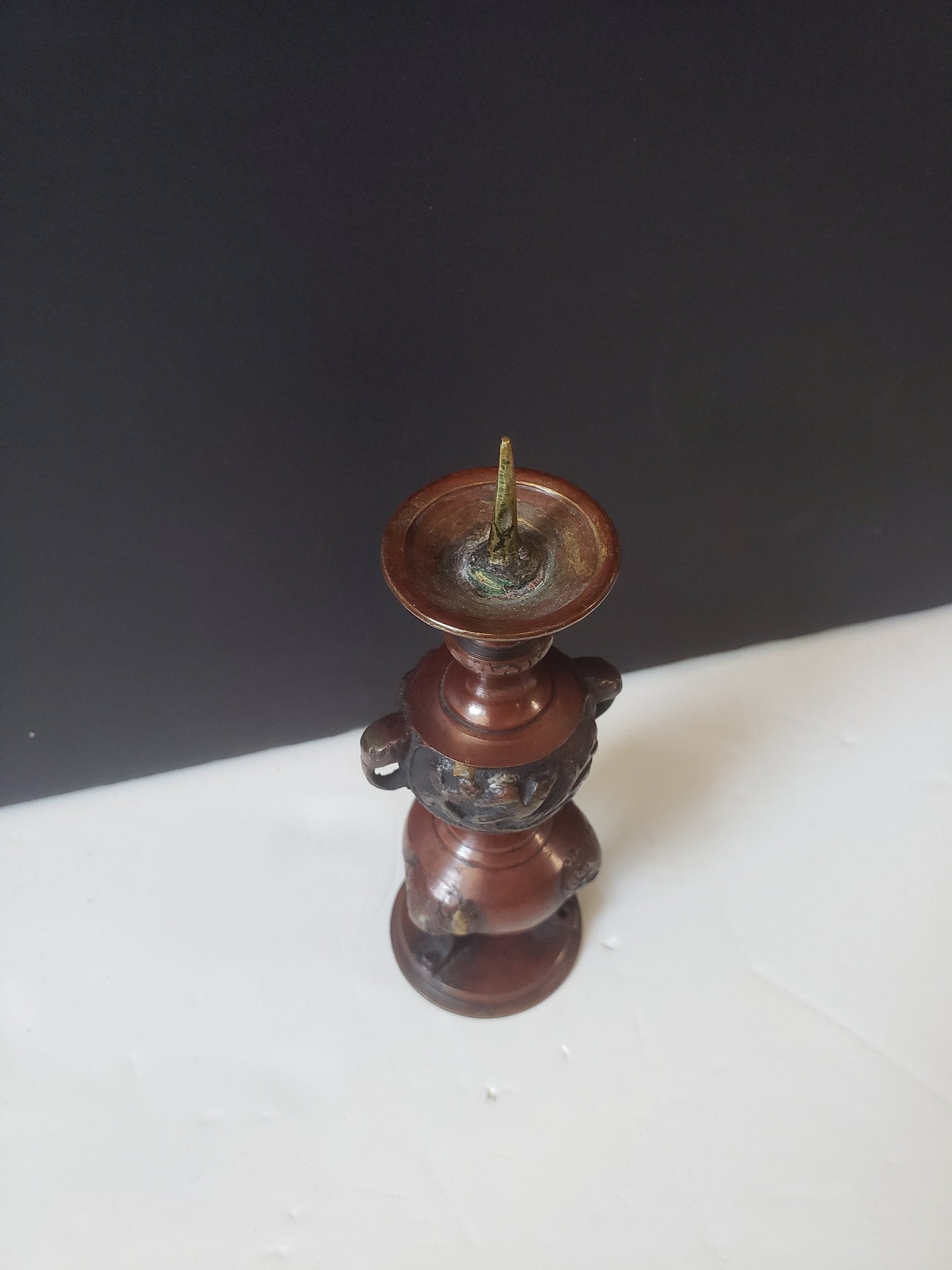 Meji Japanese Bronze Candlestick