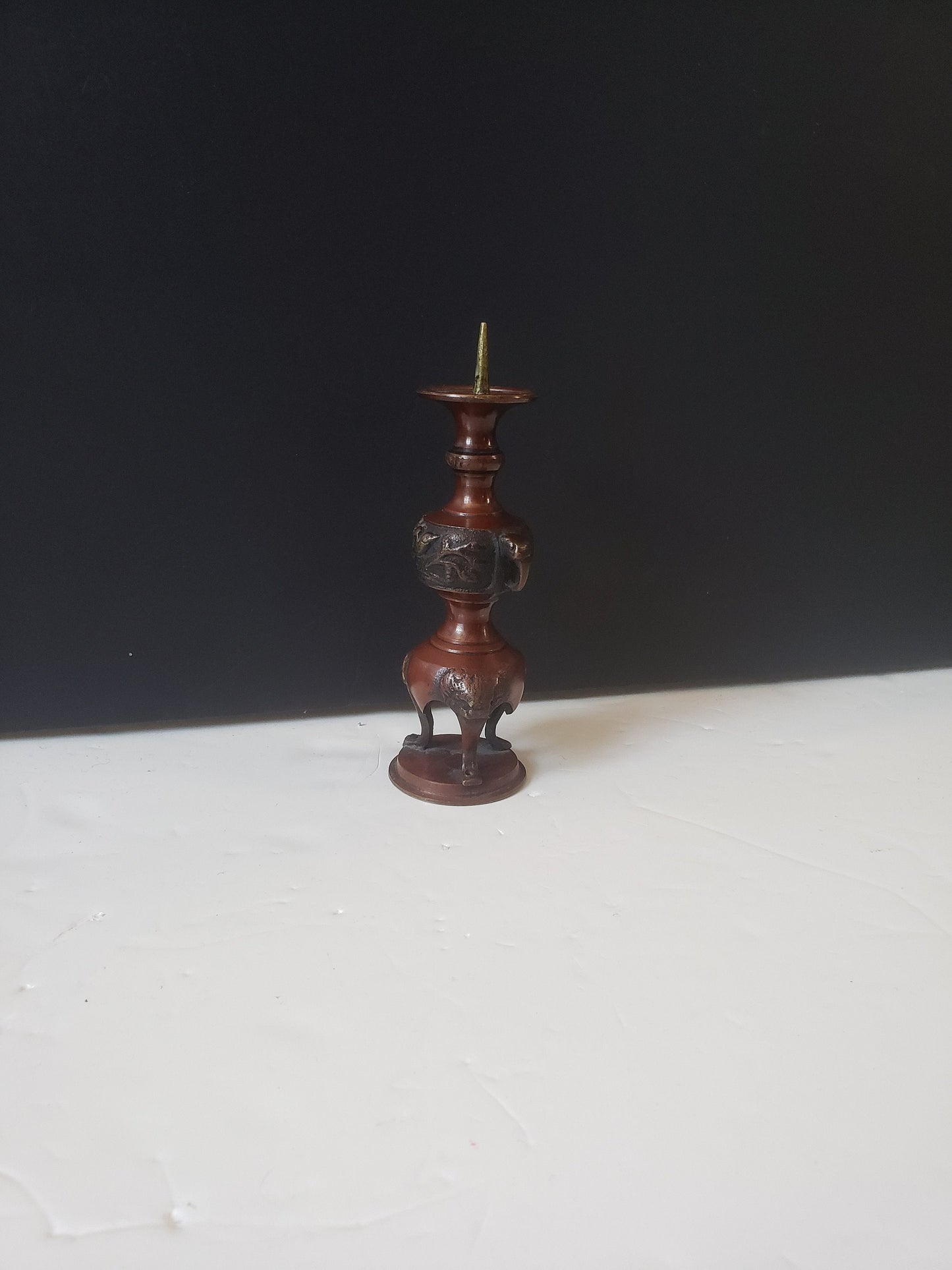 Meji Japanese Bronze Candlestick