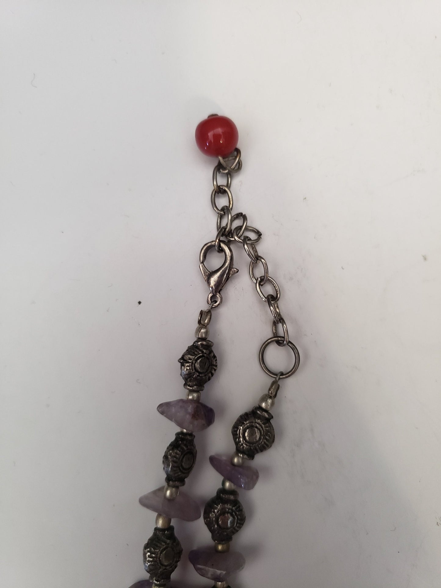 Tibetan Vintage Silver, Stone, Beaded Necklace