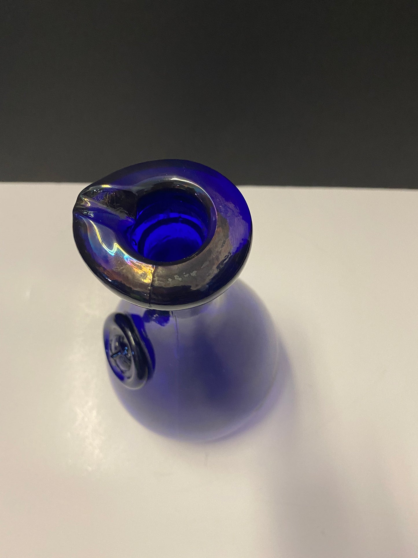 10 inch Holmegaard blue carafe with Viking head