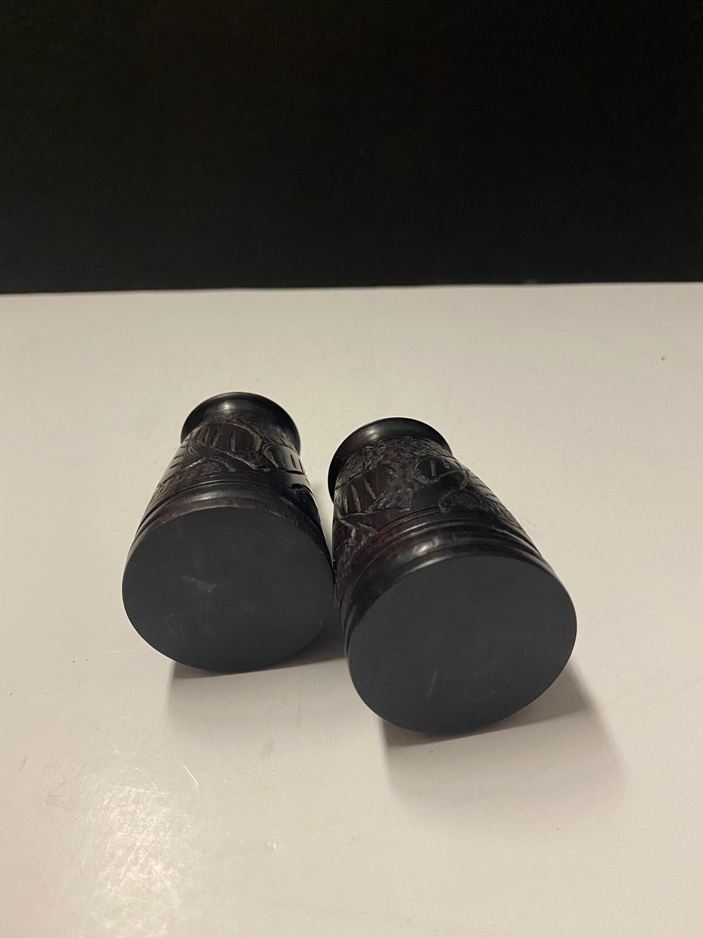 3 inch African ebony wooden salt and pepper