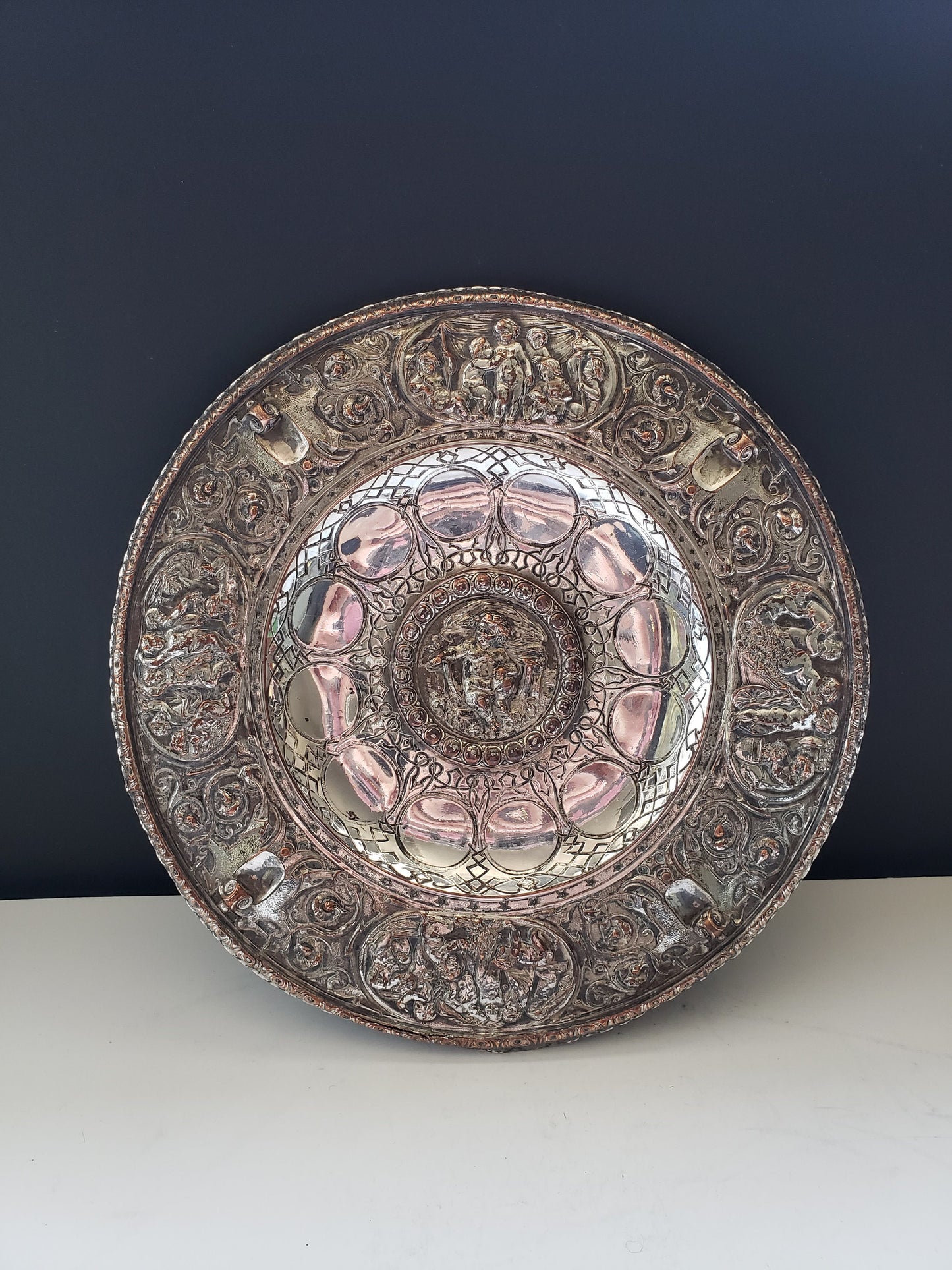 Vintage Silver Plated Cherub Charger