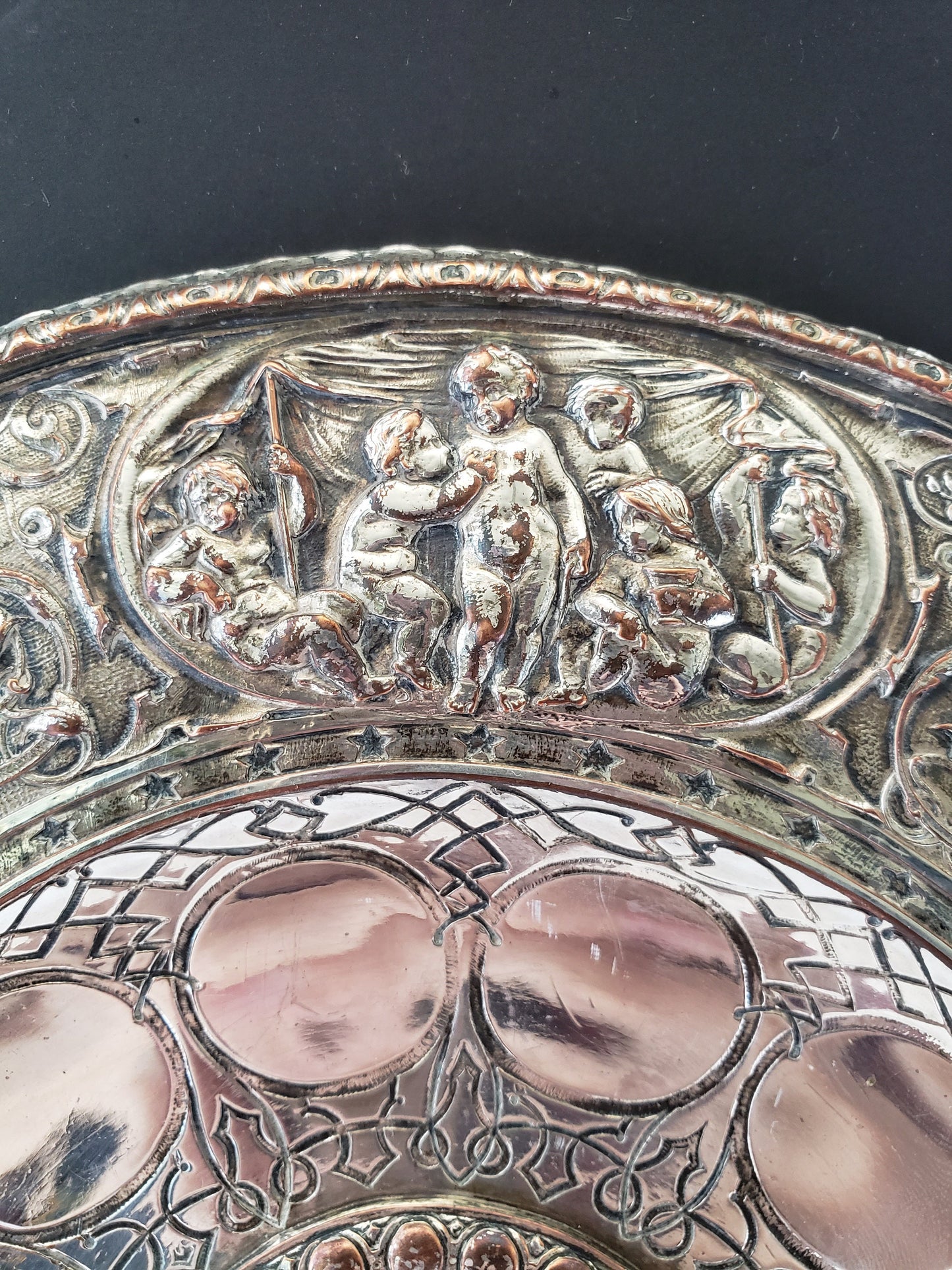 Vintage Silver Plated Cherub Charger