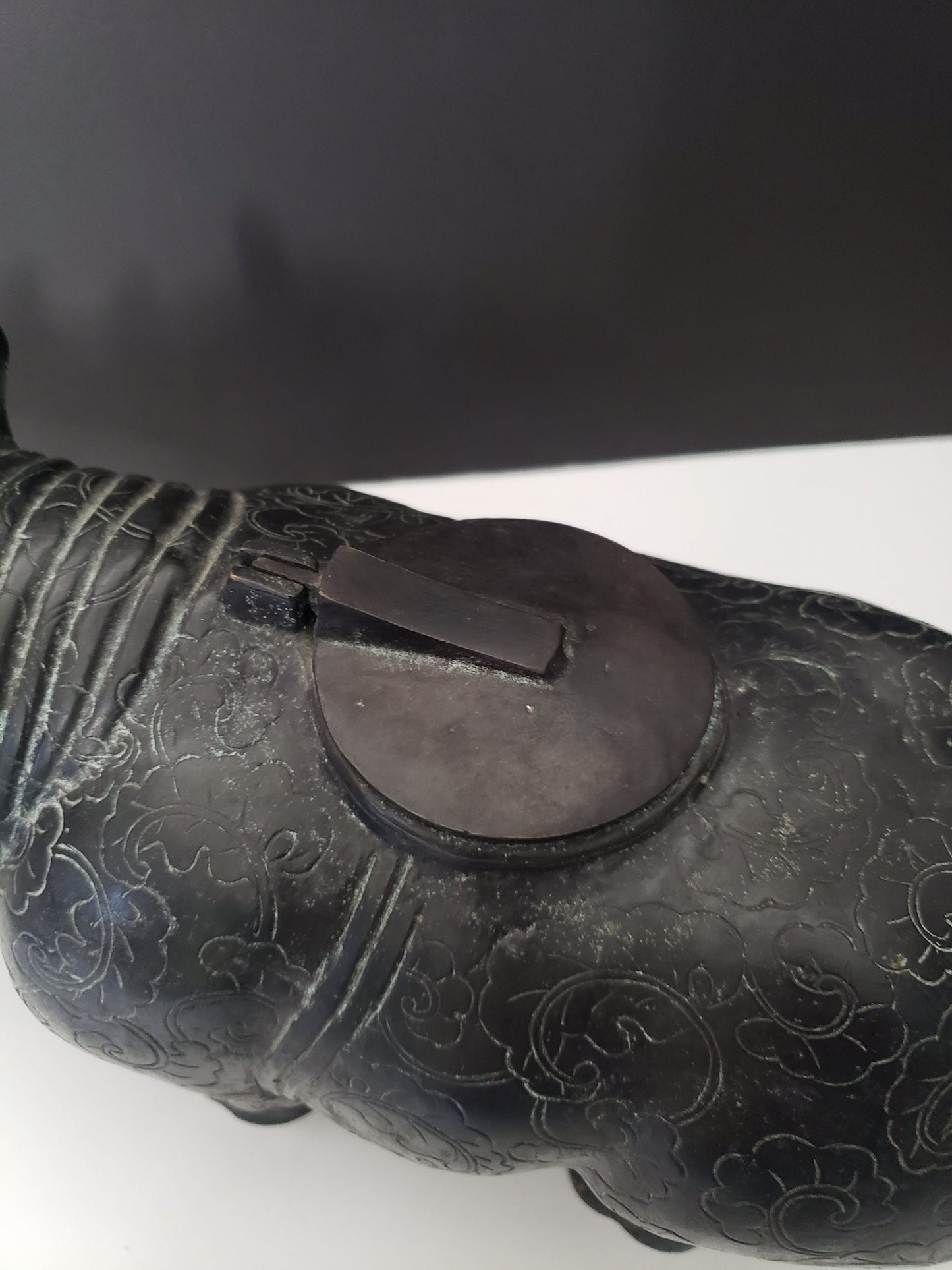 Fabulous Solid Chinese Bronze Rhino Box Amazing Patina