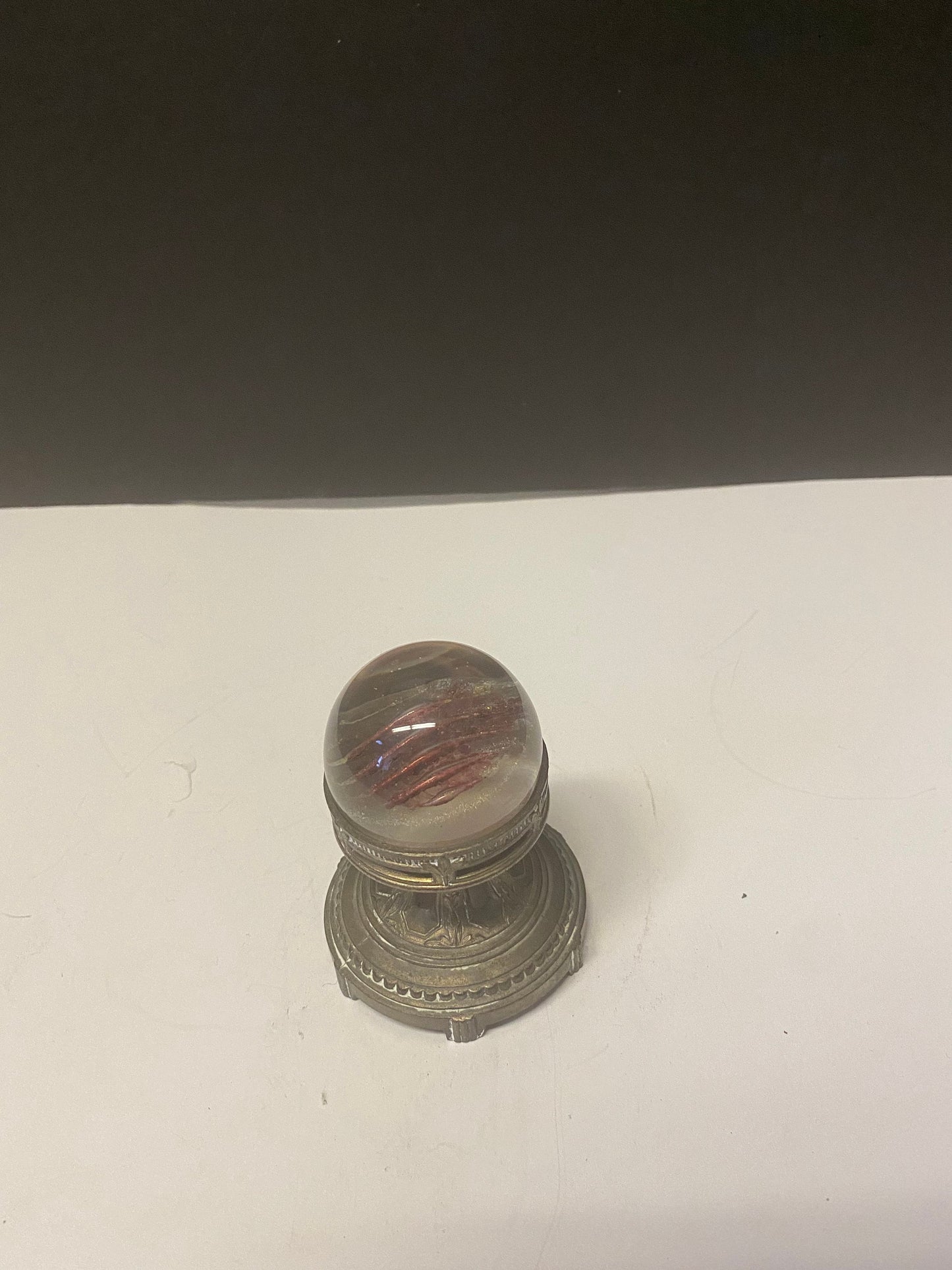 Antique French glass paperweight and stand luxurious