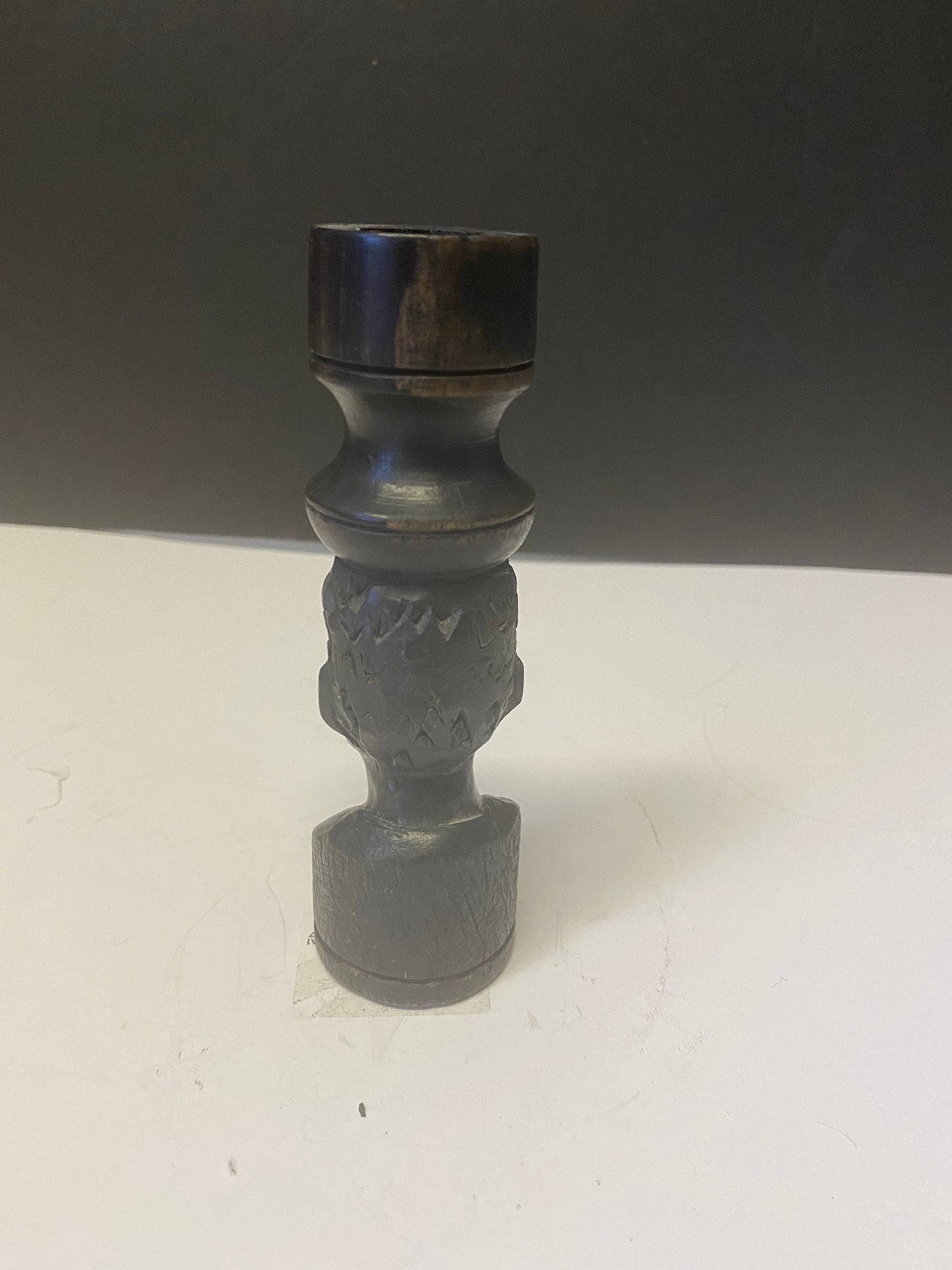 African ebony carved wooden figural candlestick