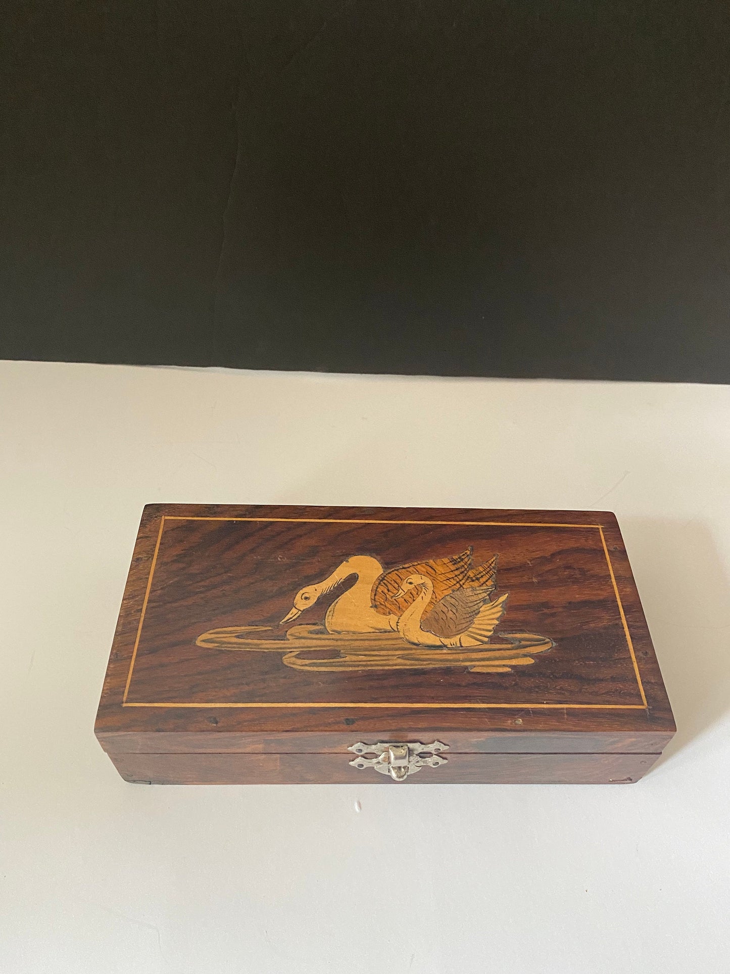 Stunning Indian inlaid swan box