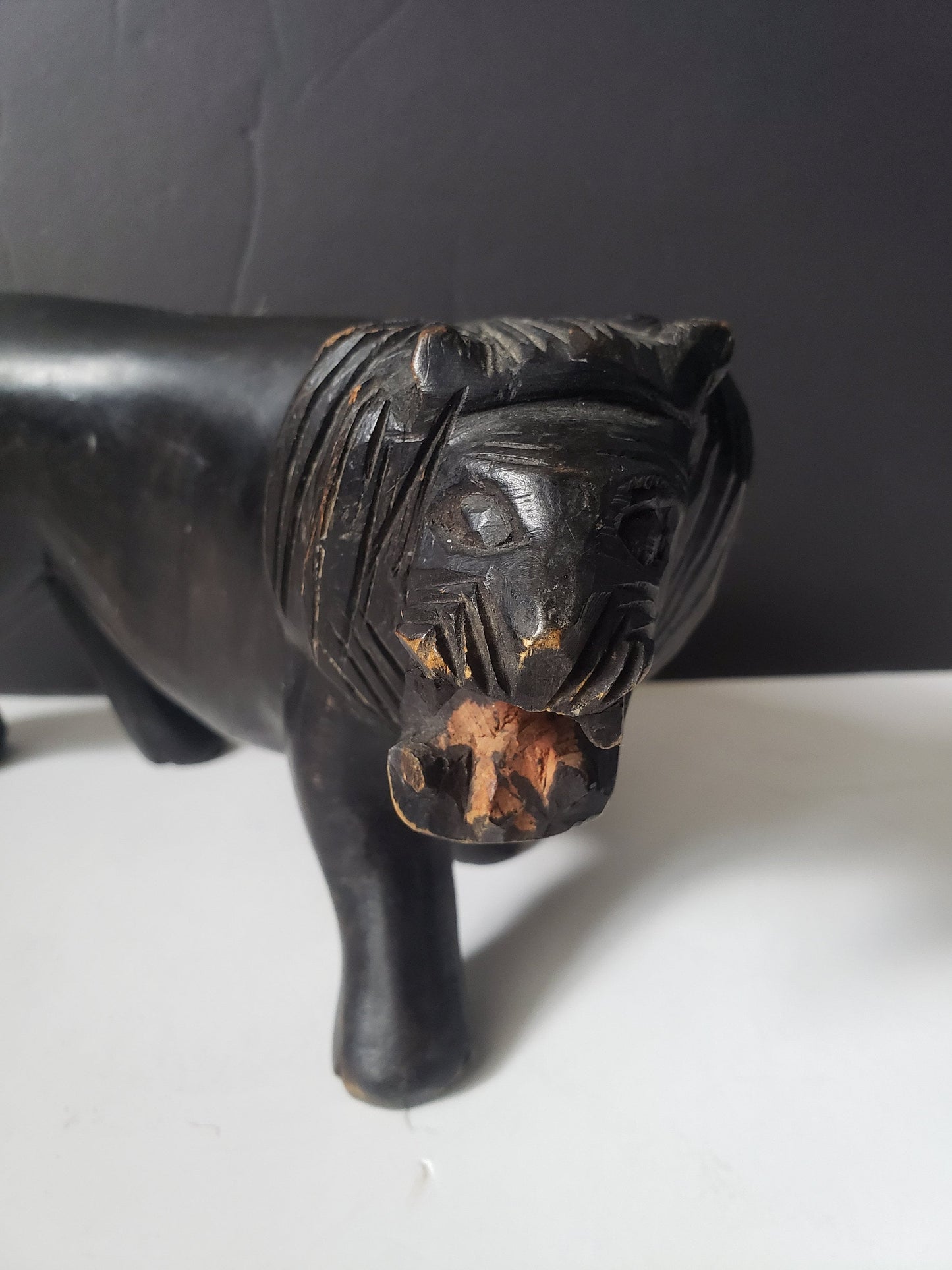 Vintage African Hardwood Lion