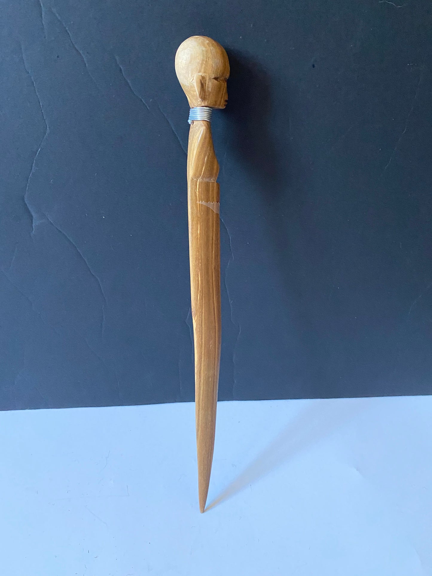 Westin African wooden vintage letter opener signed figural knife
