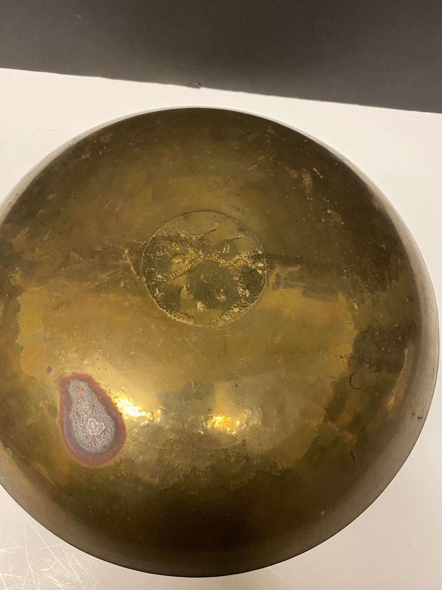 A Huge 14 inch Antique chinese brass ceremonial bowl Great antique condition - Amazing Patina useful and beautiful