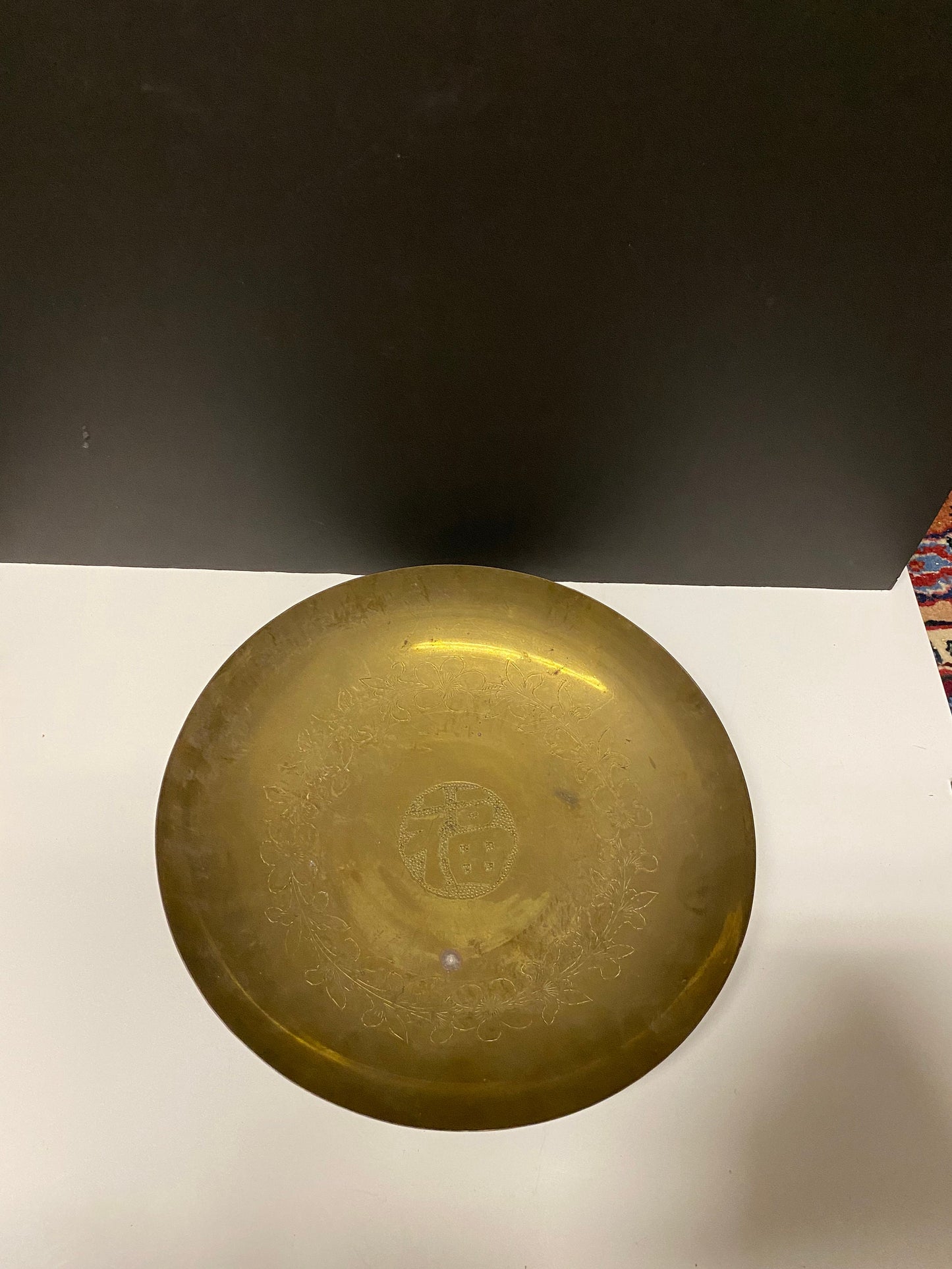 A Huge 14 inch Antique chinese brass ceremonial bowl Great antique condition - Amazing Patina useful and beautiful
