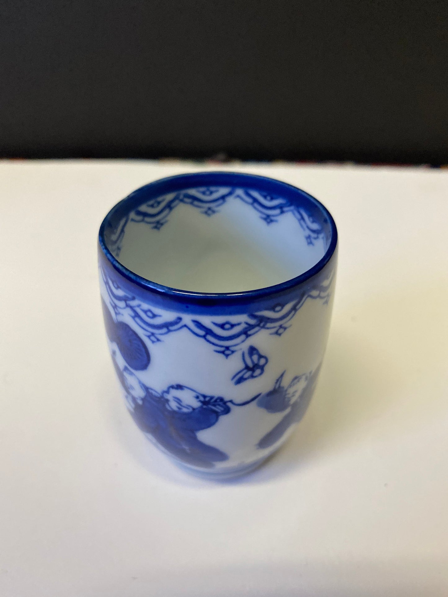 A  Stunning chinese and signed 3 inch porcelain cup  amazing piece  wonderful quality