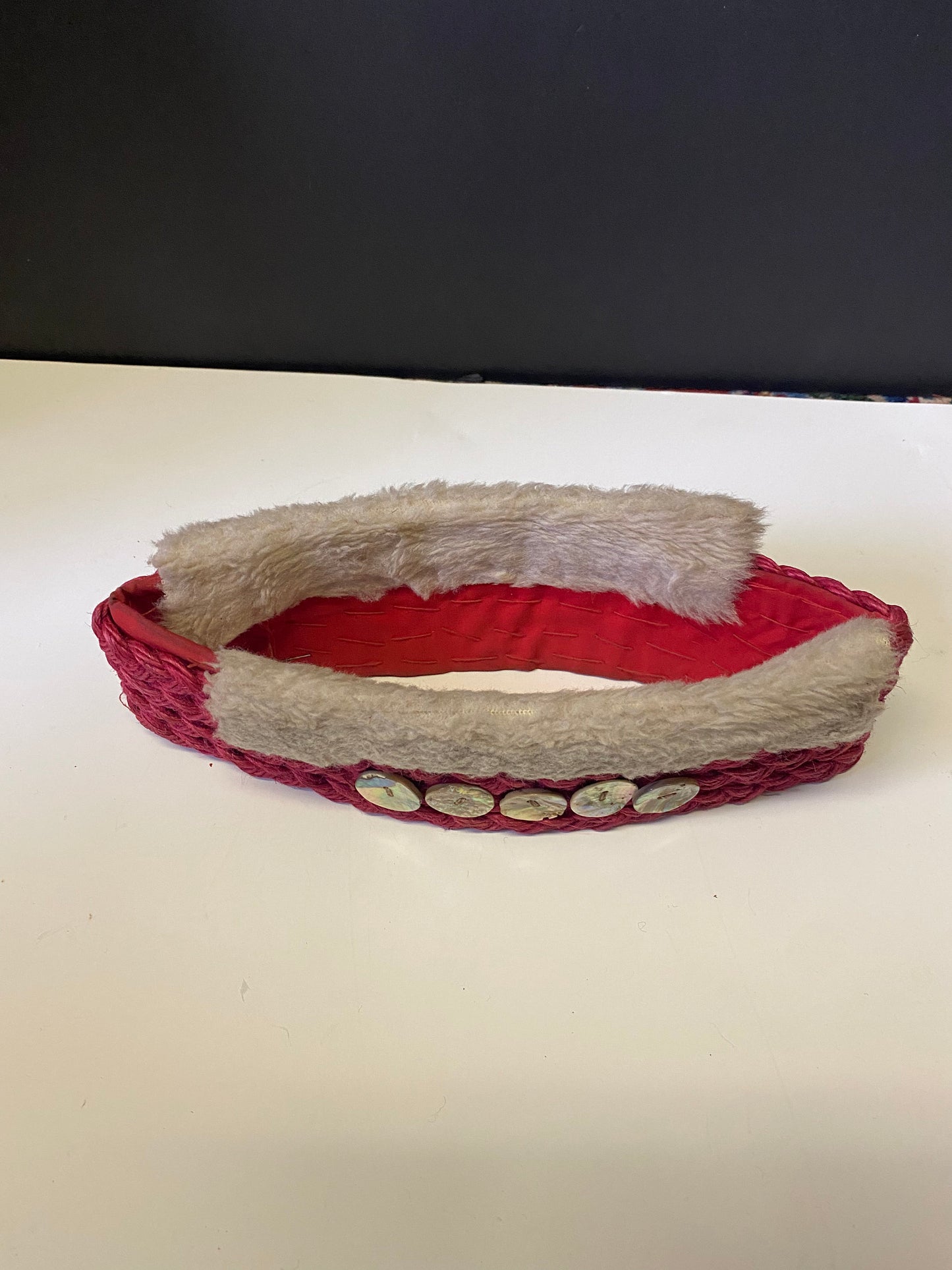 A  One of a kind authentic signed Tony Hunt Senior Indigenous head piece with mother of pearl buttons  museum quality