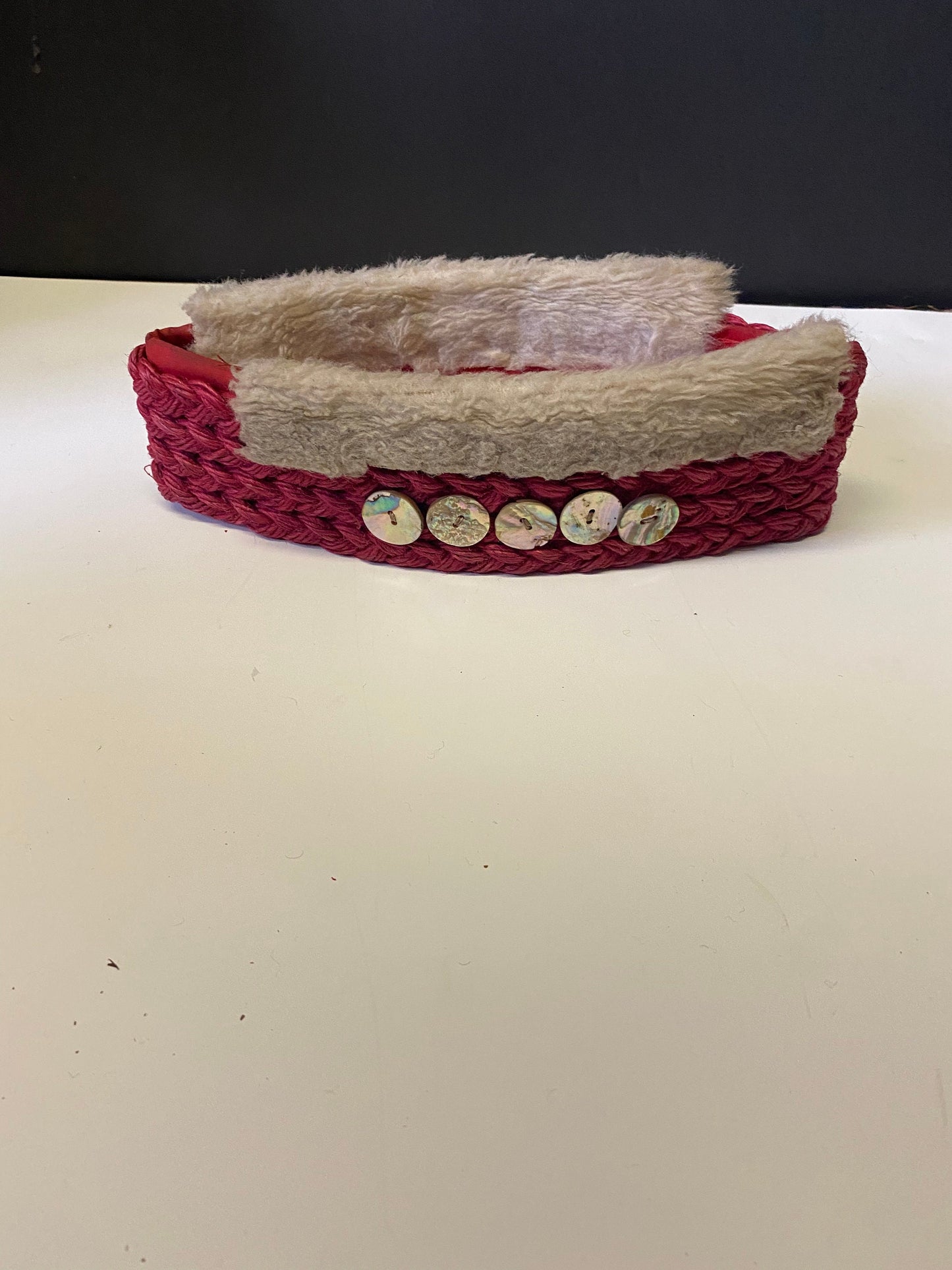 A  One of a kind authentic signed Tony Hunt Senior Indigenous head piece with mother of pearl buttons  museum quality