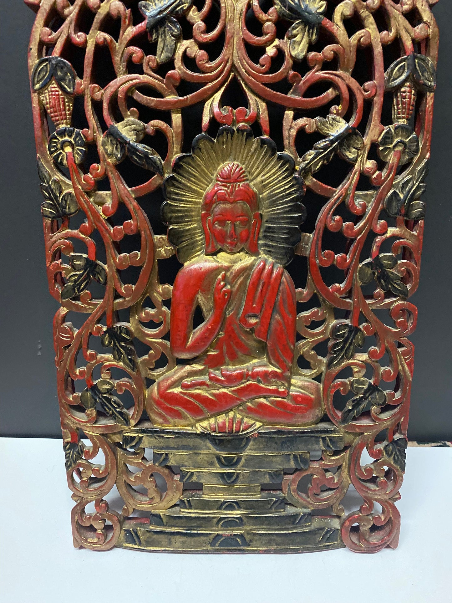 A Rare absolutely fabulous 19 x 13 Antique and tibetan religious plaque Unbelievable craftsmanship tiny damage wow wow wow!!