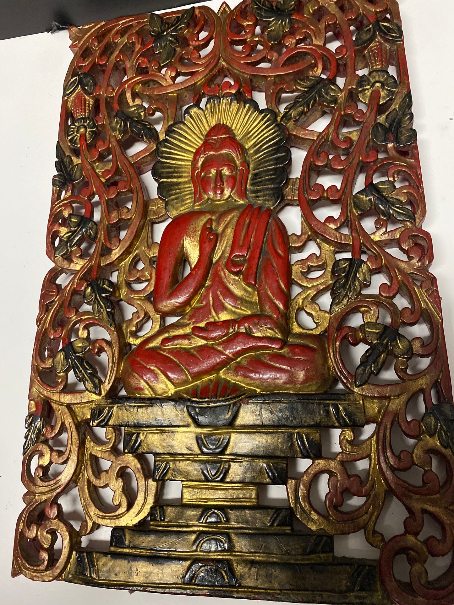 A Rare absolutely fabulous 19 x 13 Antique and tibetan religious plaque Unbelievable craftsmanship tiny damage wow wow wow!!