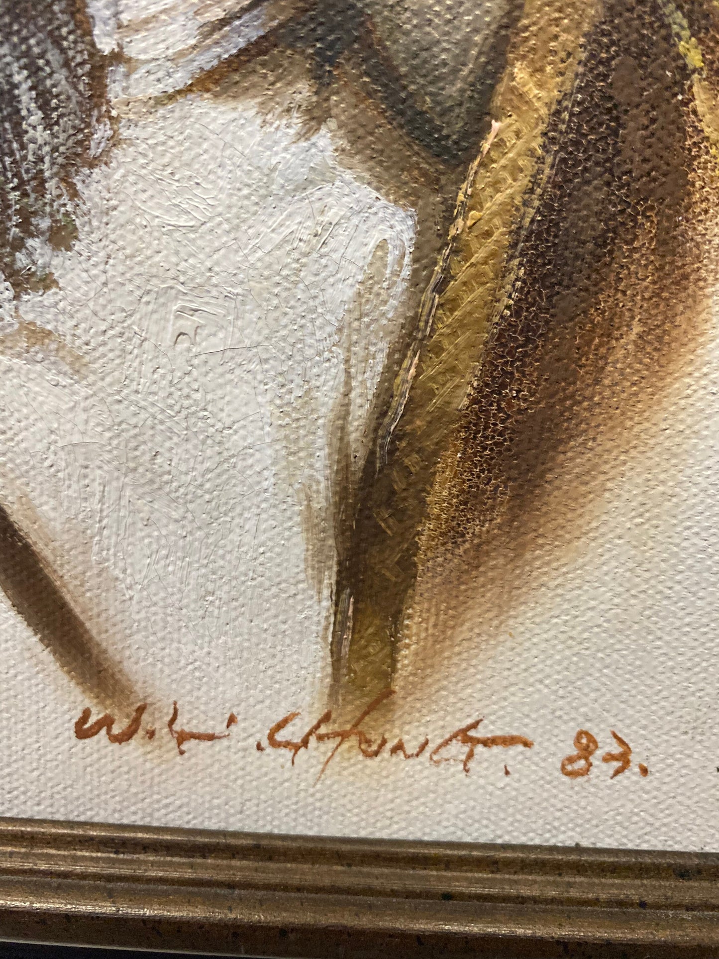 A Fabulous 12 x 10 framed oil painting of an Arab gentleman signed W H Chung Masterful painting still life realness