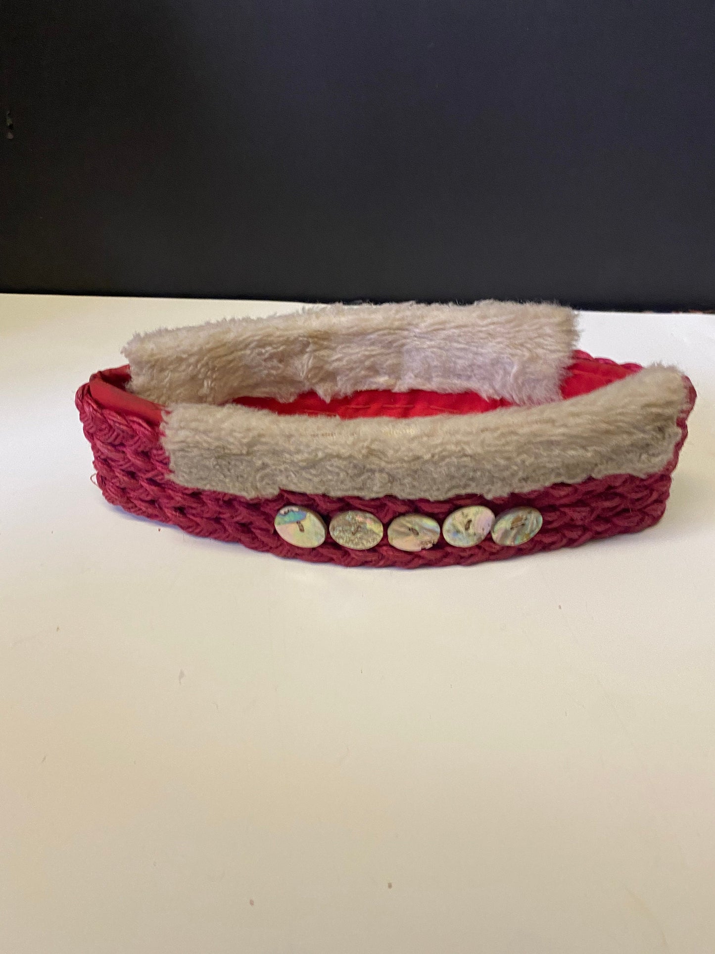 A  One of a kind authentic signed Tony Hunt Senior Indigenous head piece with mother of pearl buttons  museum quality