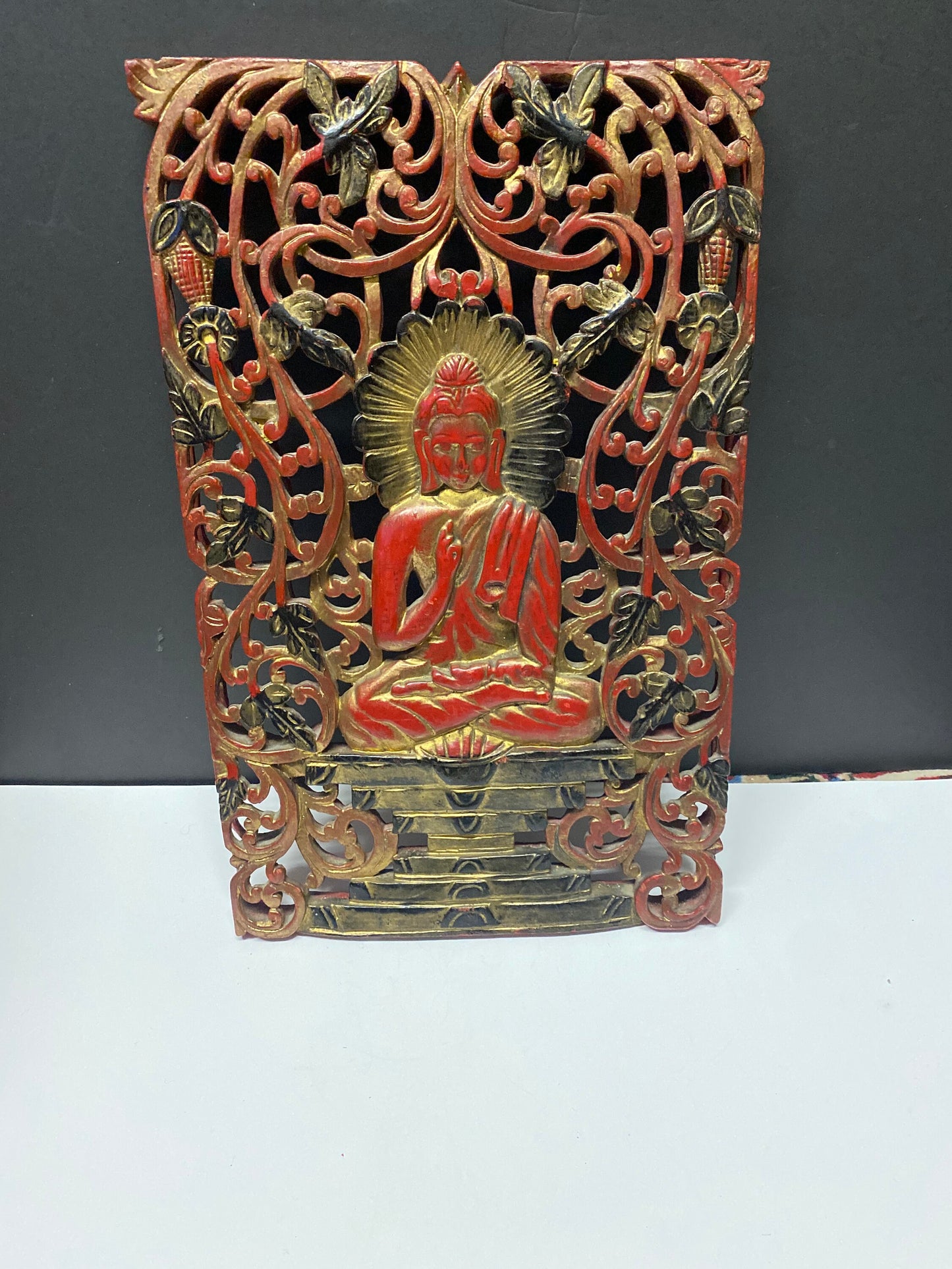 A Rare absolutely fabulous 19 x 13 Antique and tibetan religious plaque Unbelievable craftsmanship tiny damage wow wow wow!!