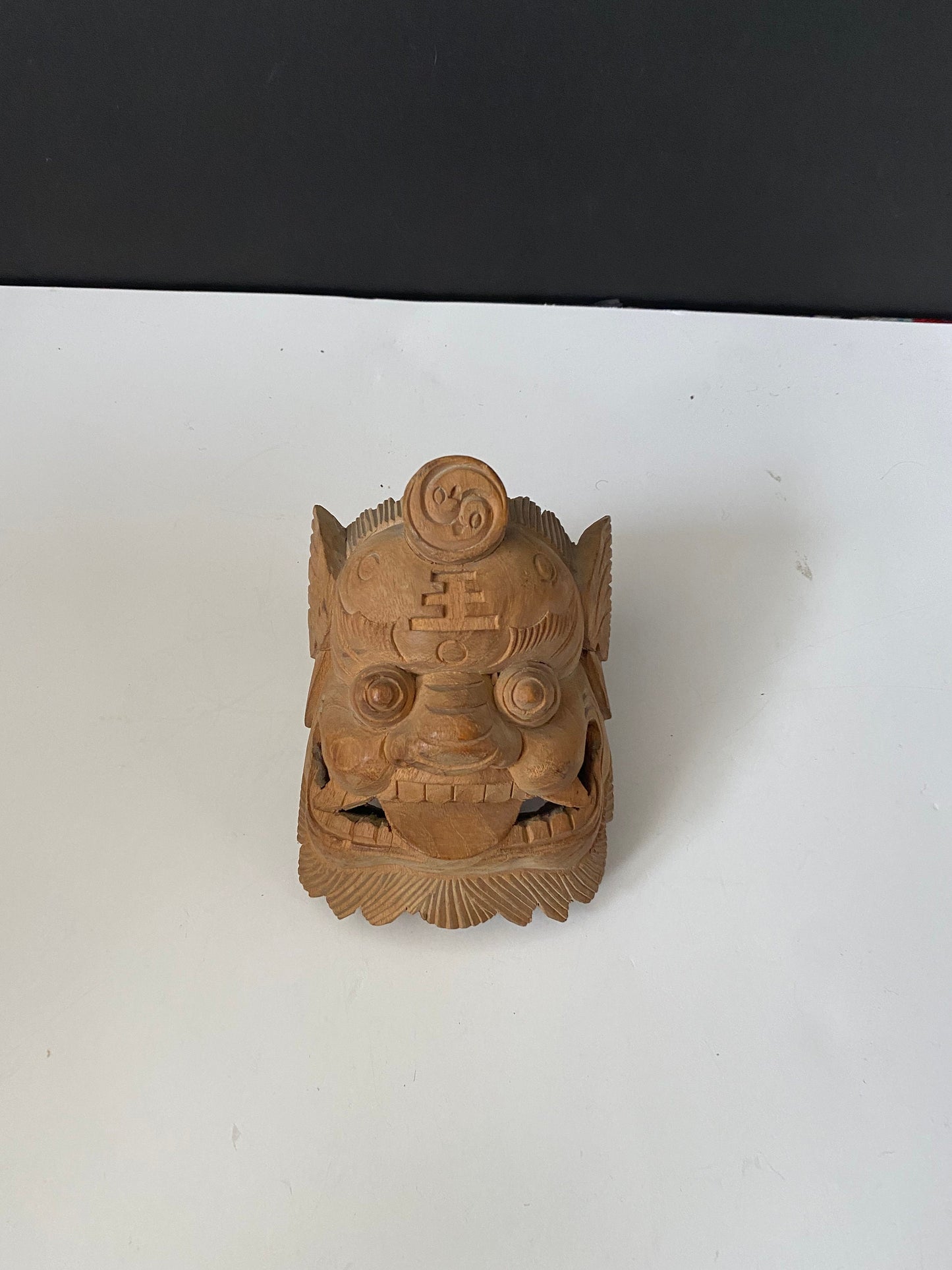 A One of a kind amazing 7 inch Tibetan Carved dragon face antique wooden door knocker Absolutely incredible Carving and facial features