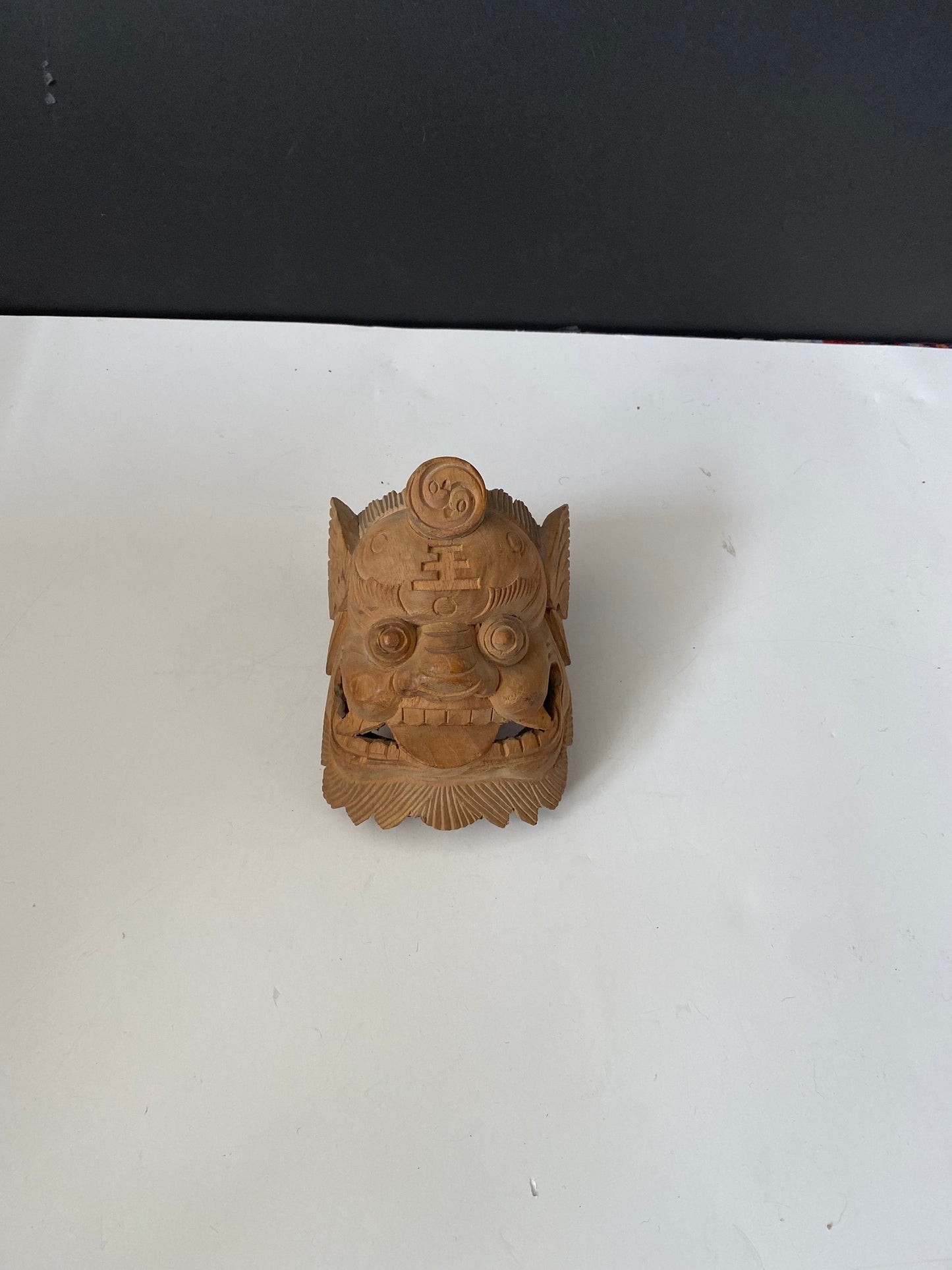 A One of a kind amazing 7 inch Tibetan Carved dragon face antique wooden door knocker Absolutely incredible Carving and facial features