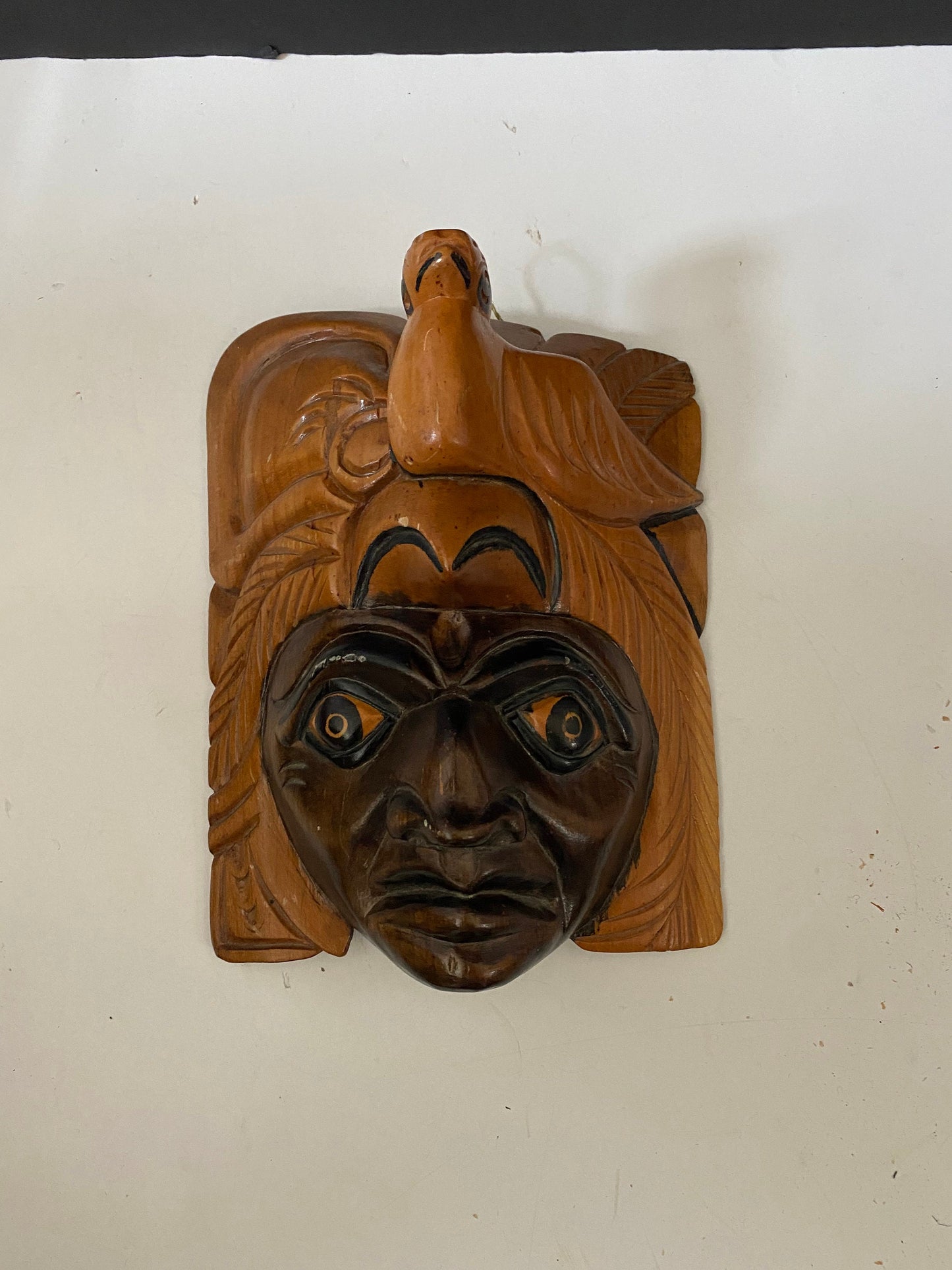 Very unusual fantastic 8 x 7 antique Guatemalan signed mask info on back see photos great detail High quality mask