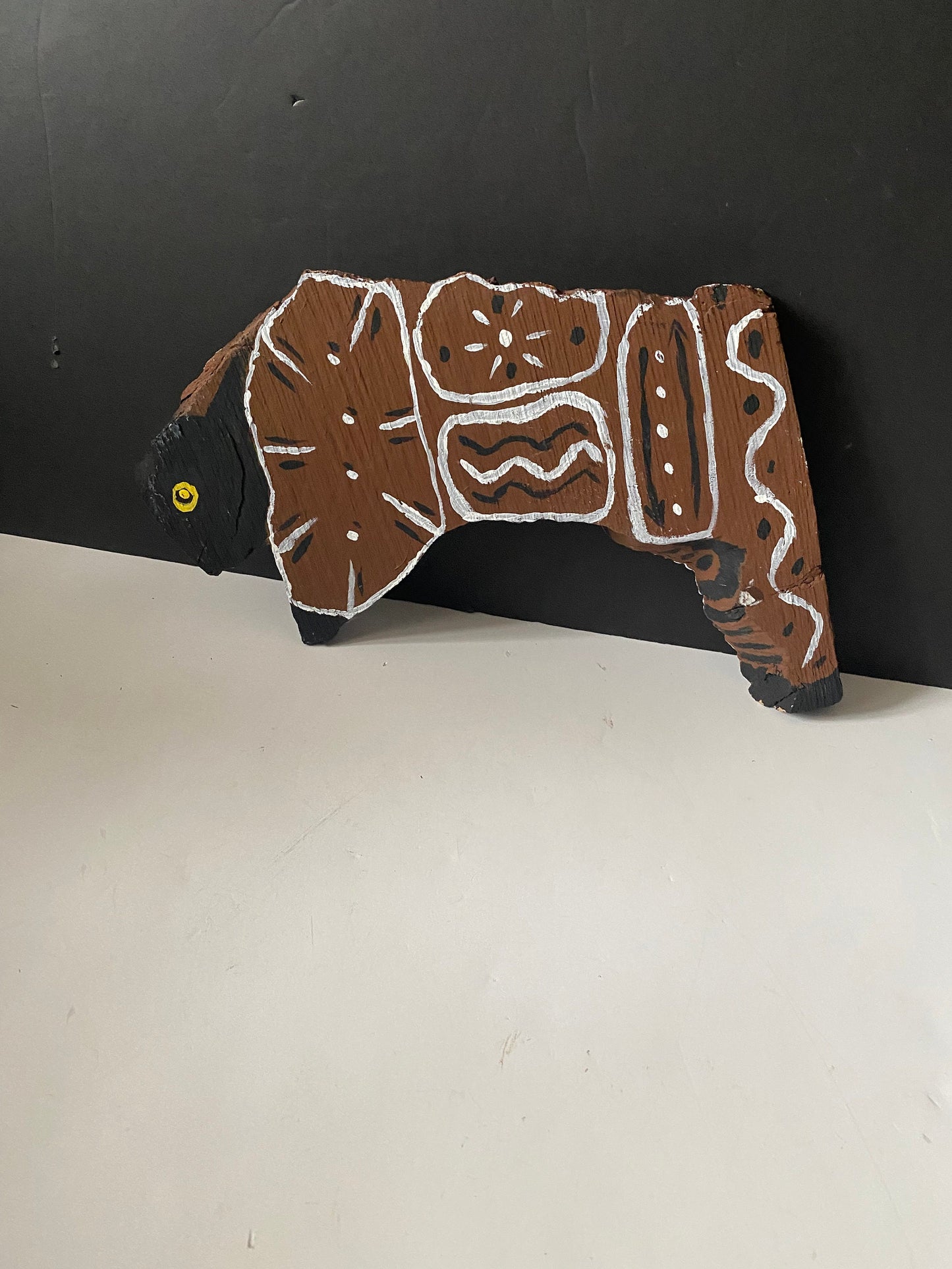 Rare fantastic Canadian Indigenous plains antique folk art carved and painted Buffalo Absolutely gorgeous example museum quality!