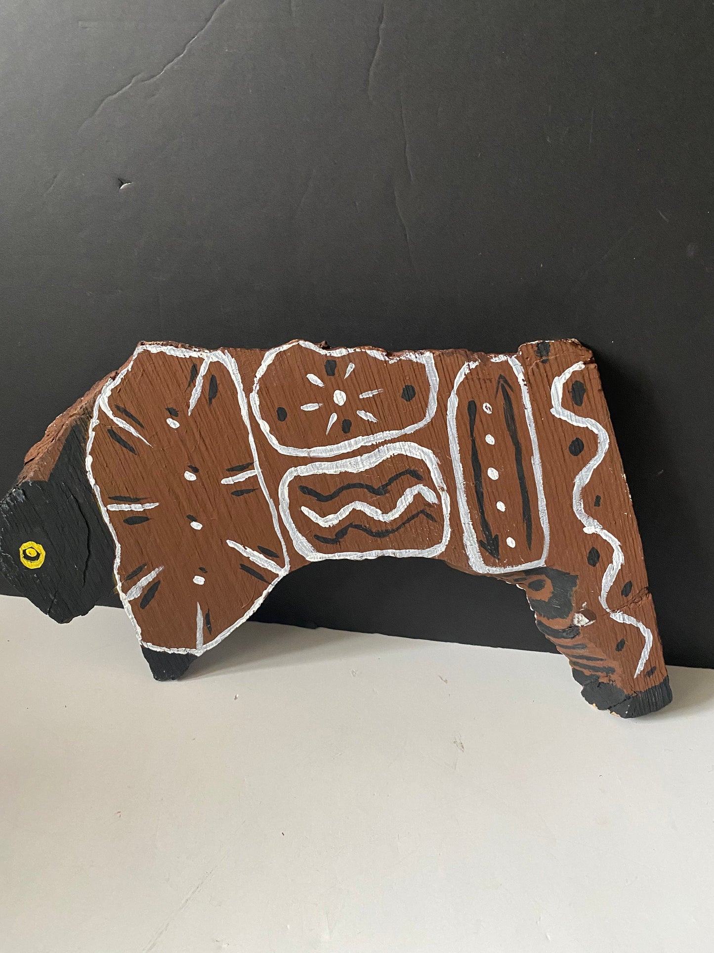 Rare fantastic Canadian Indigenous plains antique folk art carved and painted Buffalo Absolutely gorgeous example museum quality!