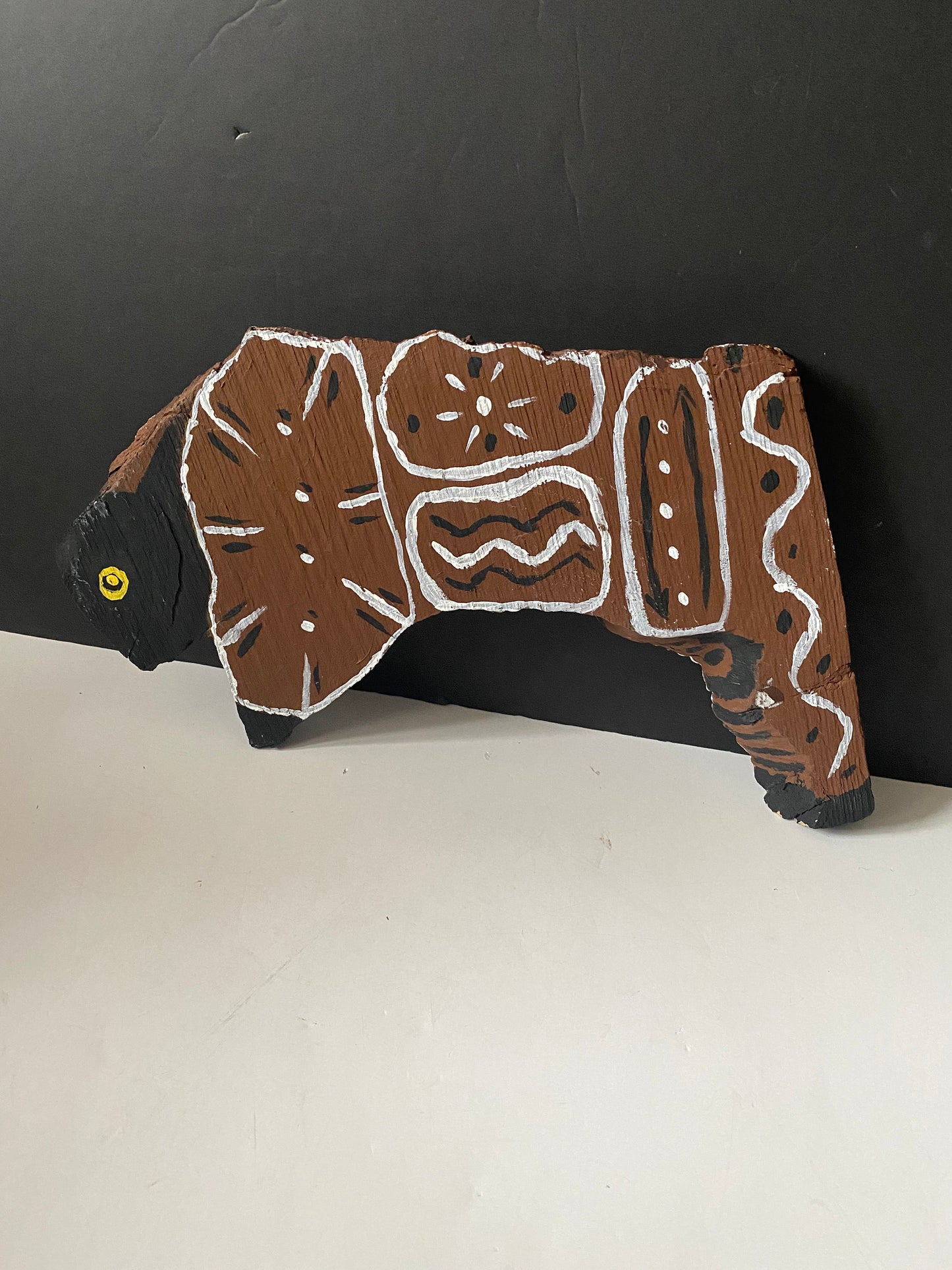 Rare fantastic Canadian Indigenous plains antique folk art carved and painted Buffalo Absolutely gorgeous example museum quality!