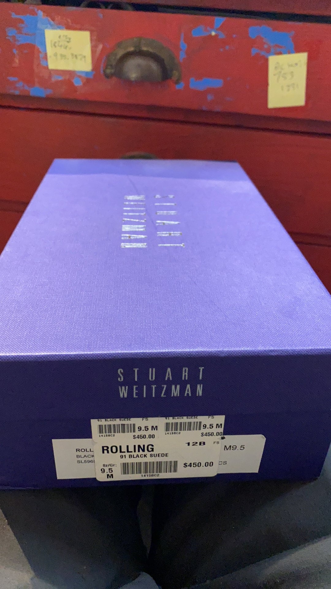 A Fabulous Stuart Weitzman 9.5 M black suede ladies shoes authentic never worn with box wow retail 450