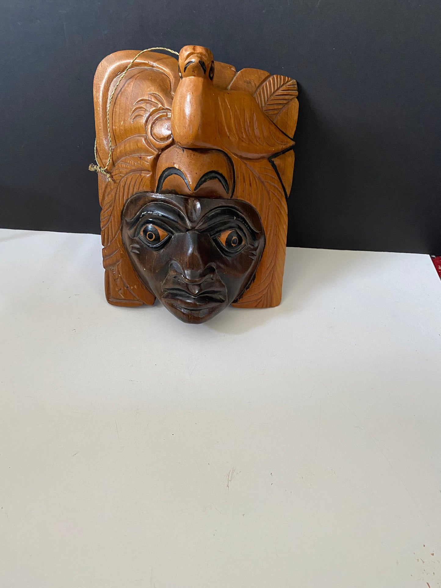 Very unusual fantastic 8 x 7 antique Guatemalan signed mask info on back see photos great detail High quality mask