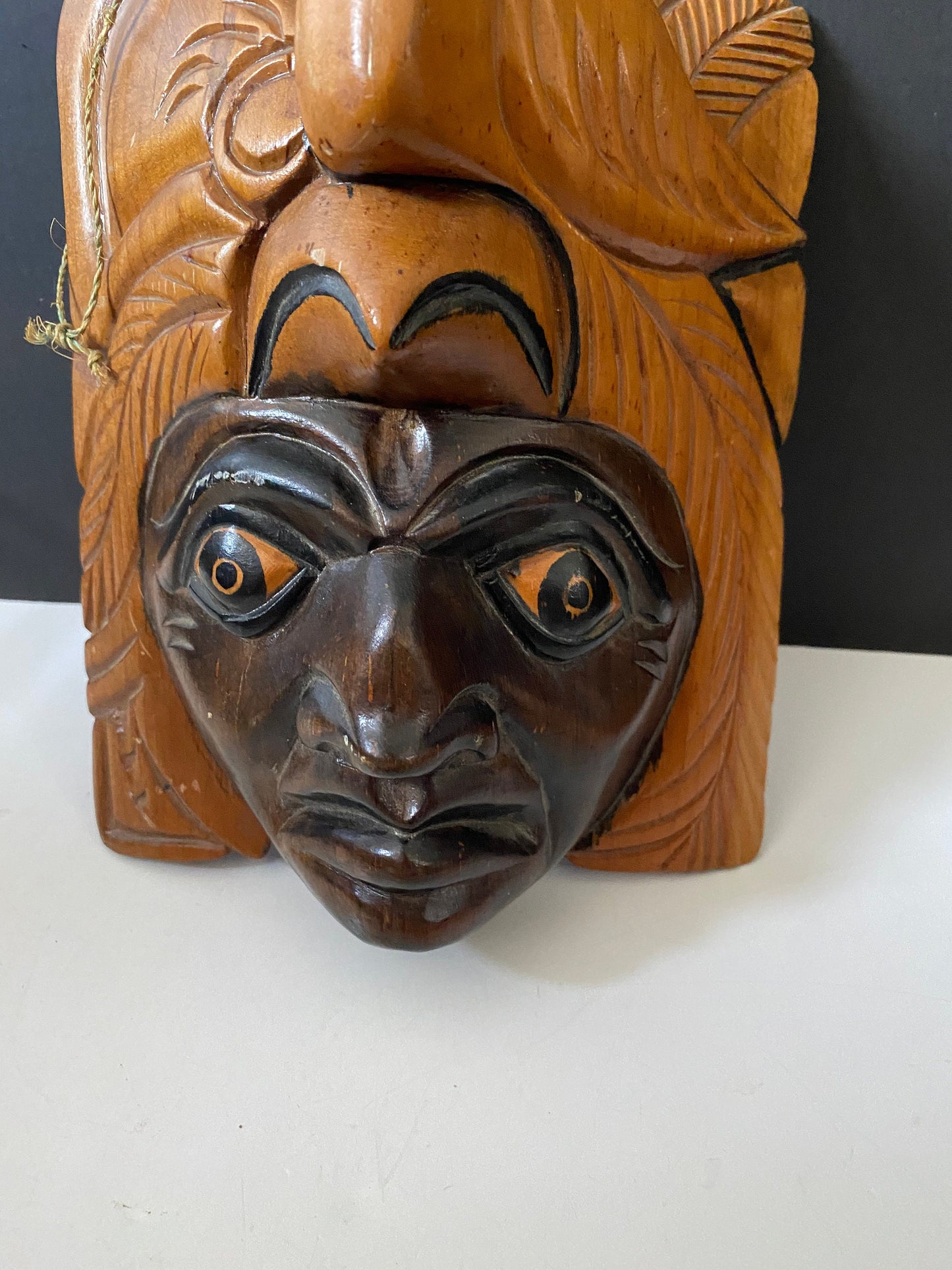 Very unusual fantastic 8 x 7 antique Guatemalan signed mask info on back see photos great detail High quality mask