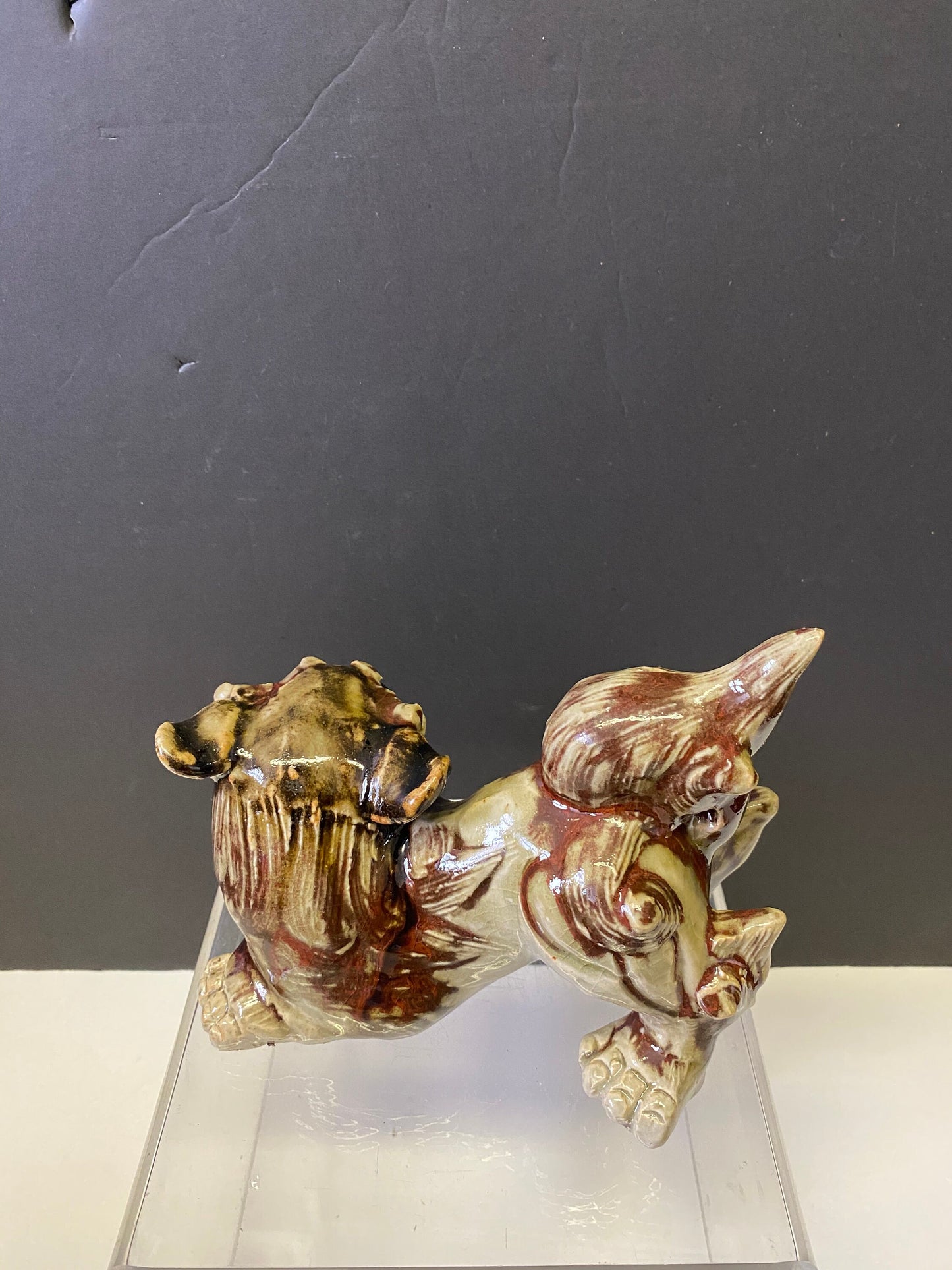 A Fabulous pair 6 x 5inch Japanese antique foo dogs one tiny chip tail great look and quality great price