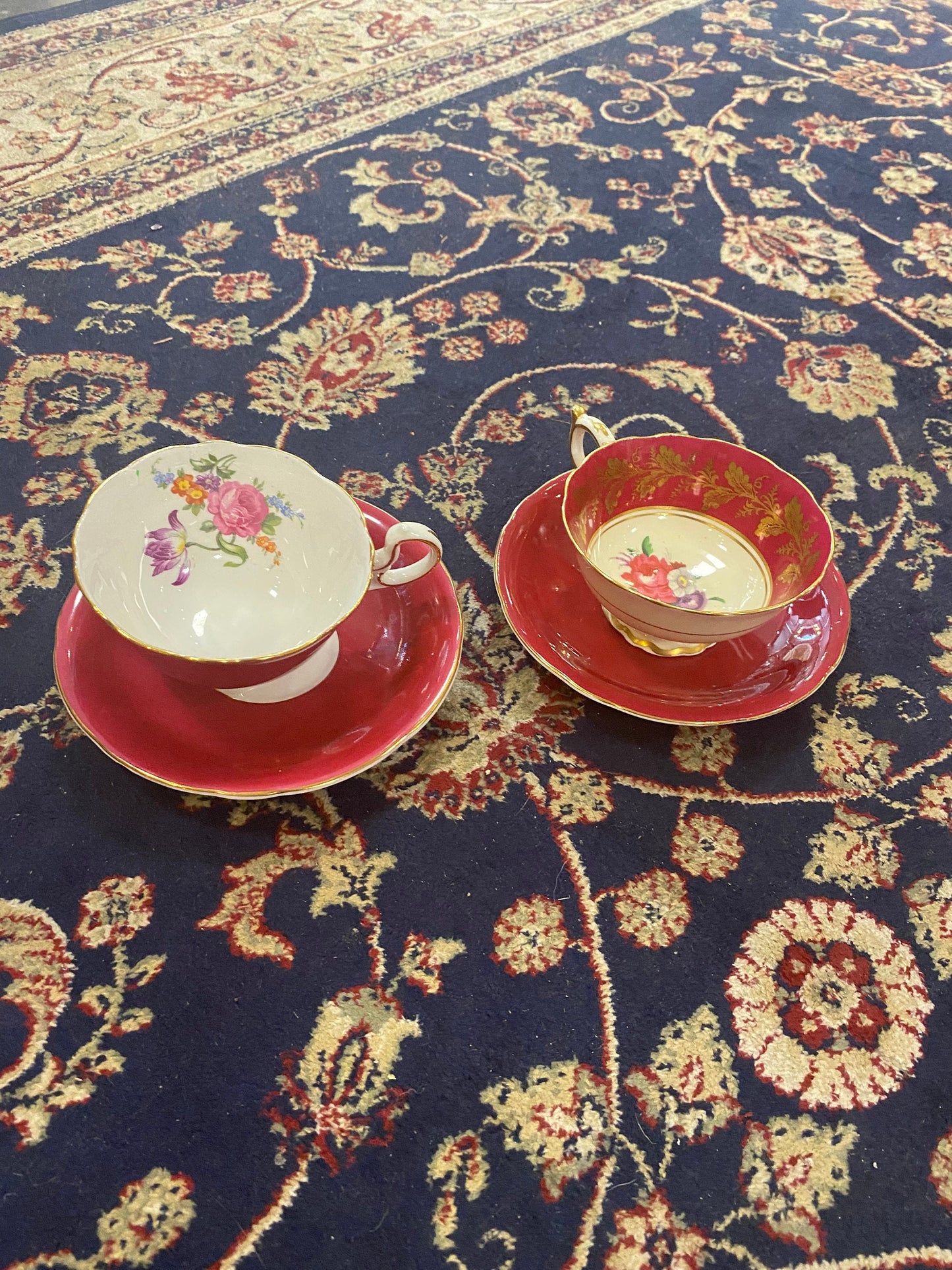 2 Fabulous cups and saucers Both perfect but one is a mismatch cup with wrong saucer