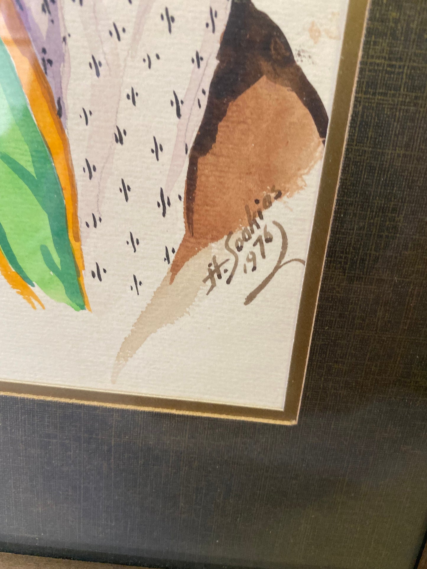 A  Fabulous 15 x 12 inch framed Watercolour of an Arabic signed H. Sookias 1976 - well painted and detailed -wow