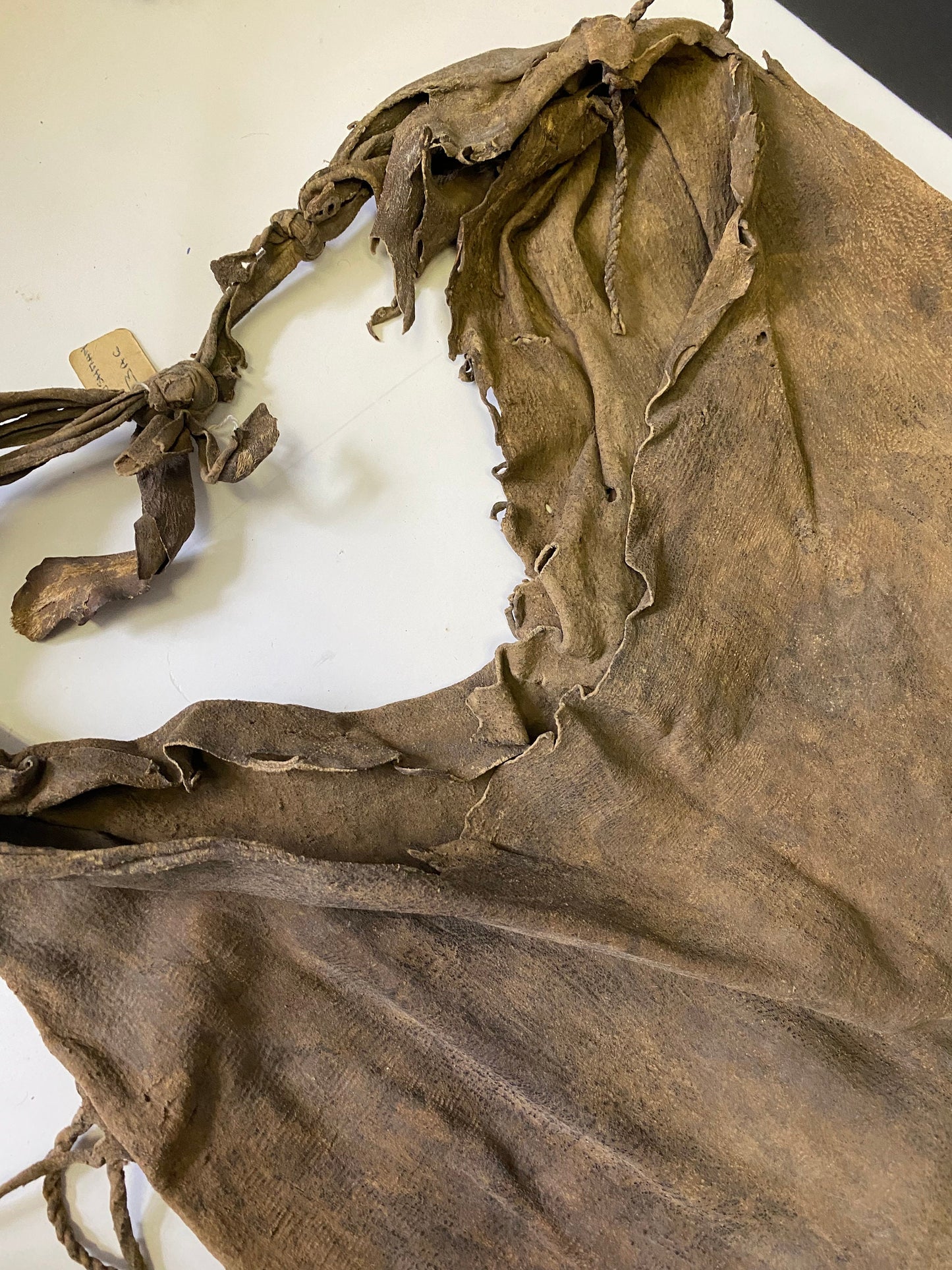 A  Museum quality early 19 century South African Zulu tribe bushman bag  Authentic and in as is condition -Culturally spectacular- 24 x 15