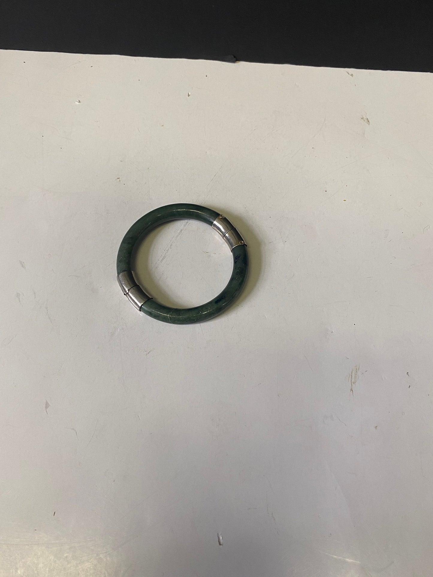 Lovely jade bangle with small crack value priced 2.3 inches inside