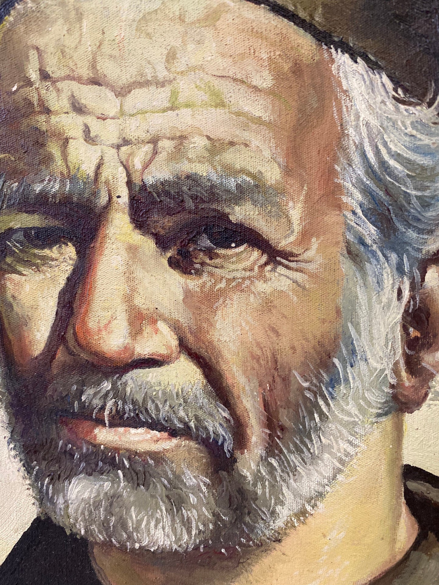 A  Fabulous 17 x 12 inch gilt framed Arabic oil portrait on canvas  signed H . Sookias 1973  great detail and presence  rare piece