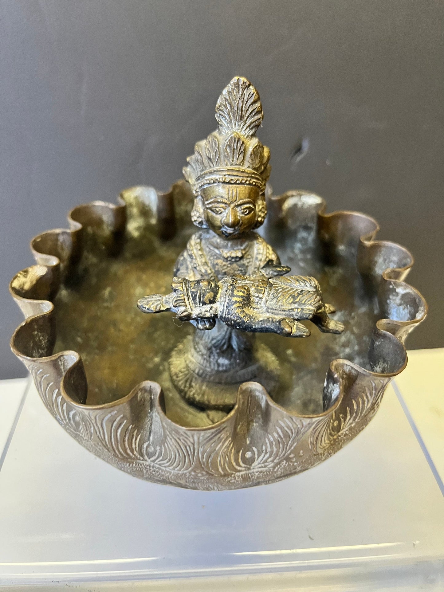 Absolutely fabulous 6 inch tall by 3 inch wide Southeast Asian antique ceremonial death bowl one of a kind good weight and patina wow