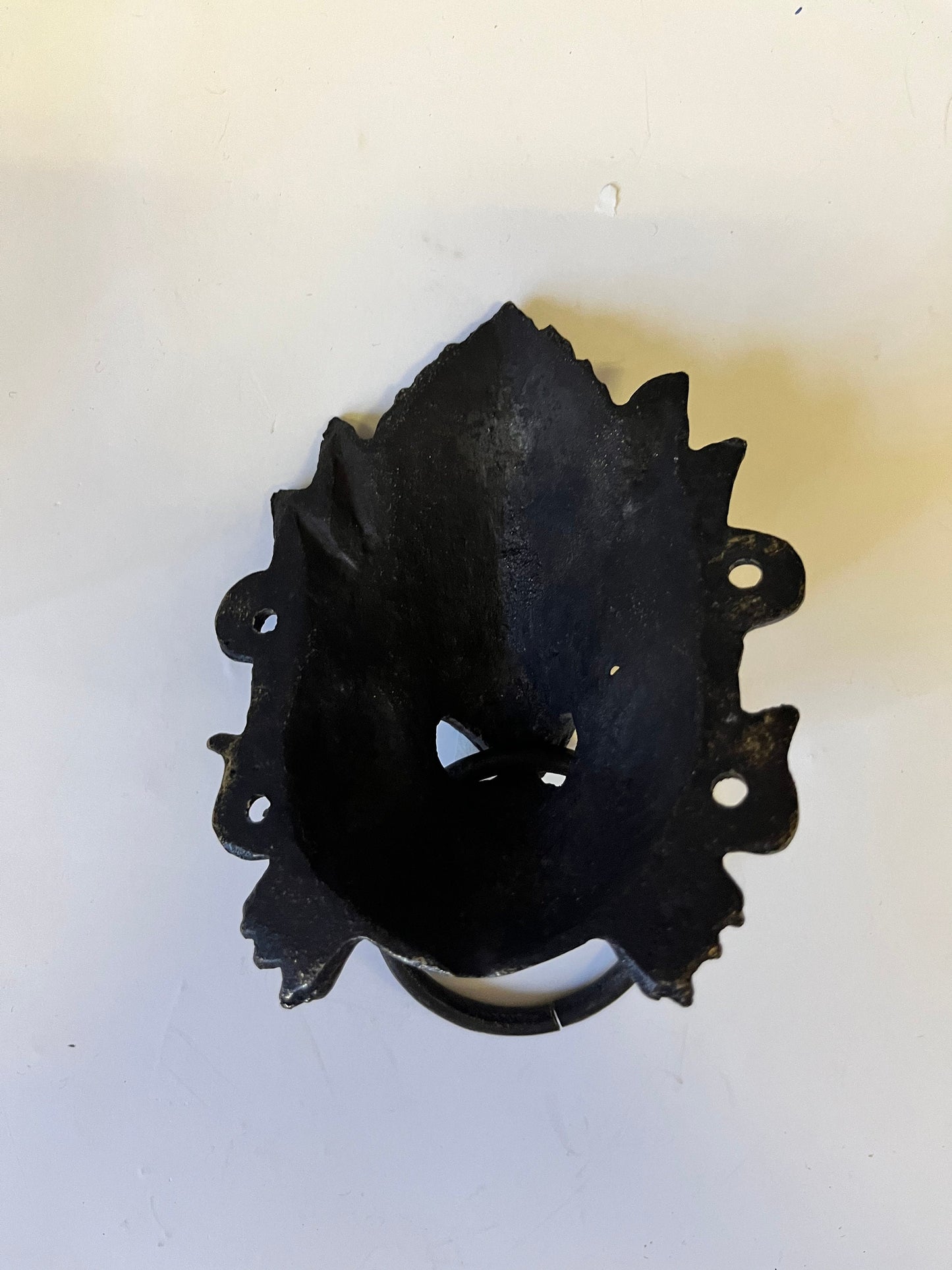 Stunning antique Tibetan 5 inch bronze door knocker representing the devil needs screws Fabulous detail and Patina