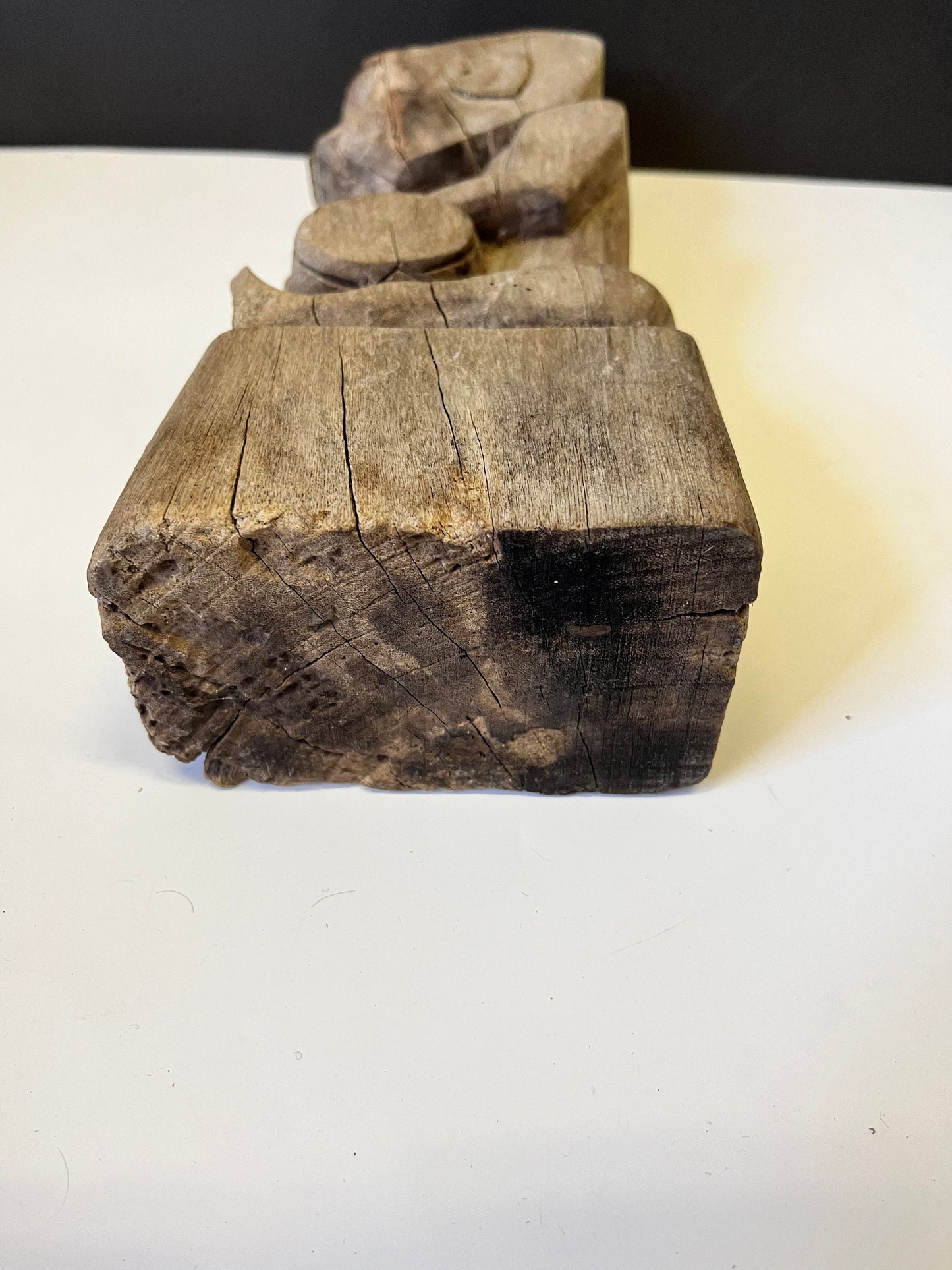 Spectacular primitive antique African 14 inch tall statue of a man playing with a drum Natural wonder of art wow wow