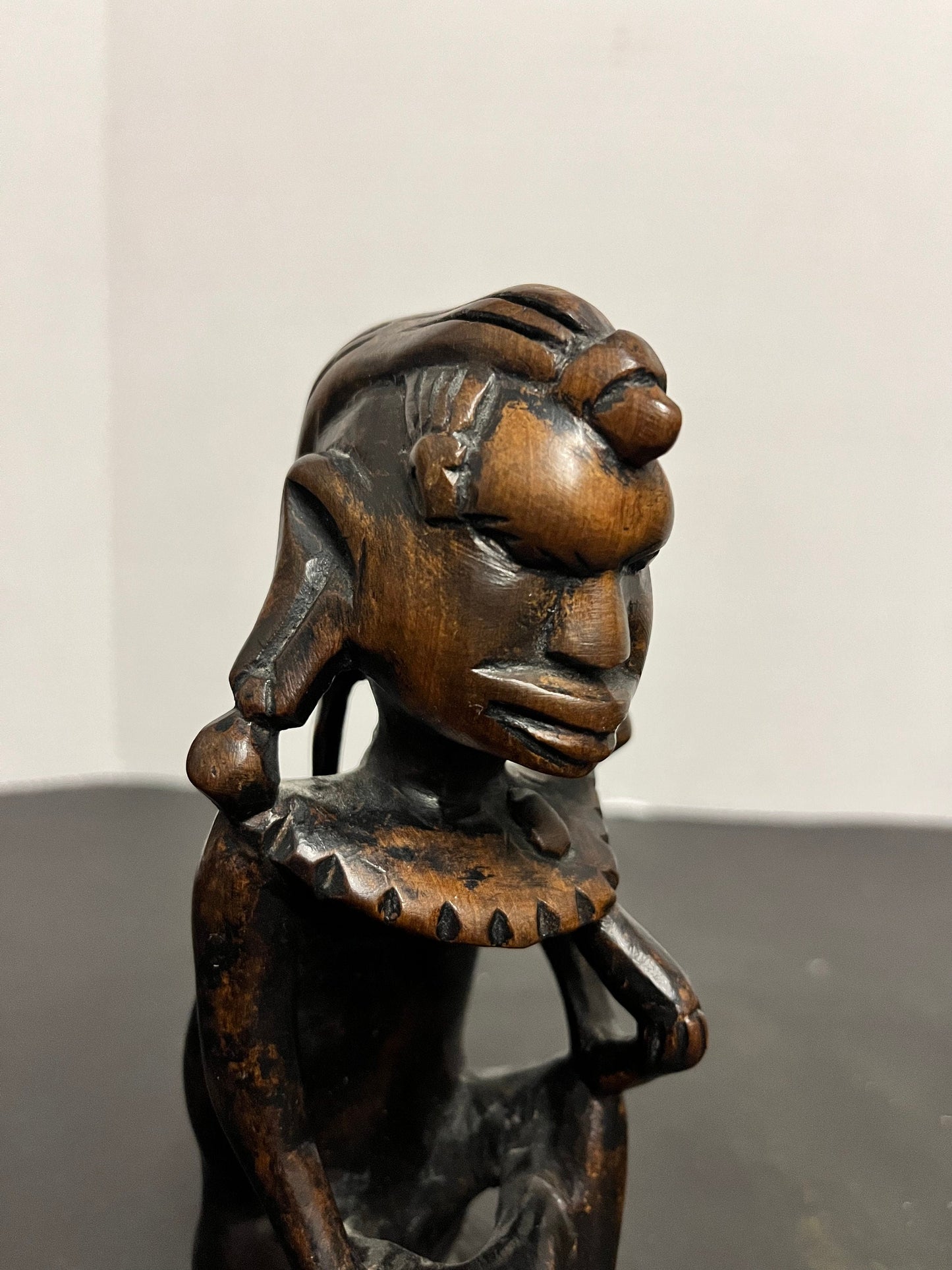 Absolutely glorious 7 inch tall 1960s intricately carved Ebony statue  Amazing detail and quality and truly a piece of African history