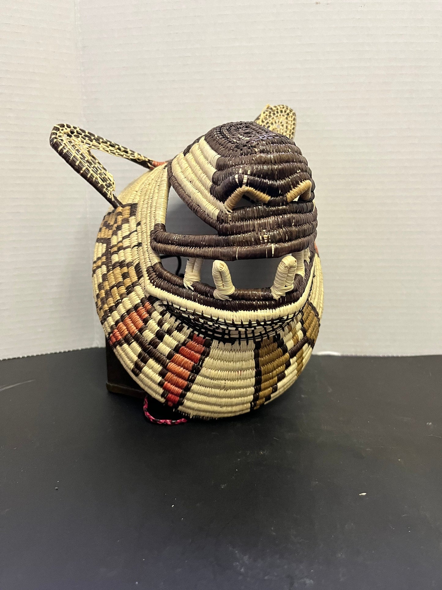 Absolutely fantastic 9 x 8 across old woven mask from panama - Truly unique and great condition Ceremonial style