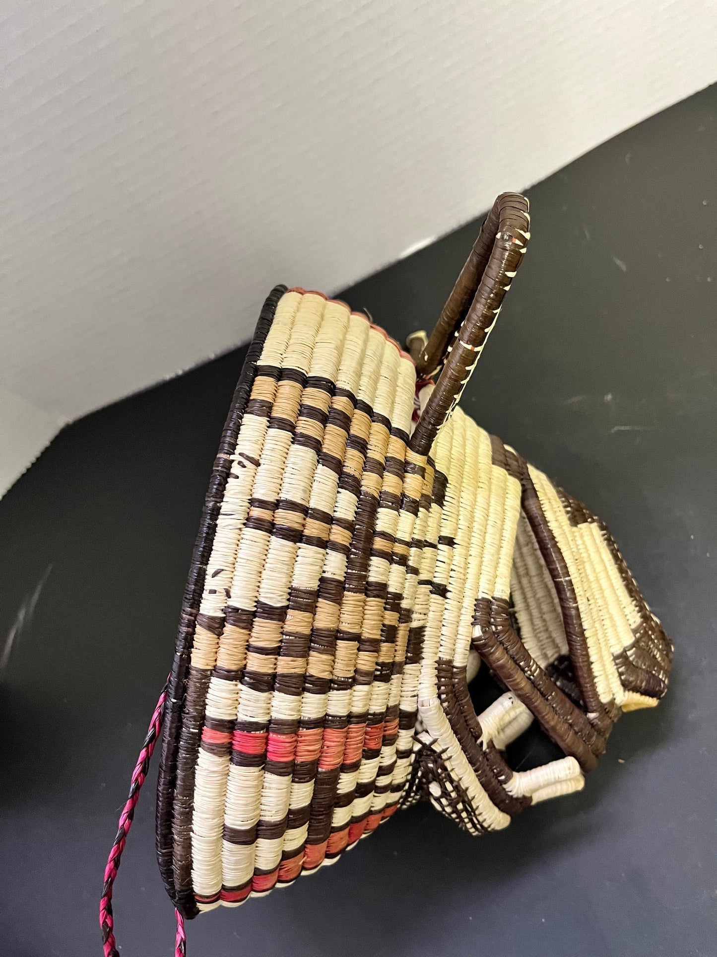 Absolutely fantastic 9 x 8 across old woven mask from panama - Truly unique and great condition Ceremonial style